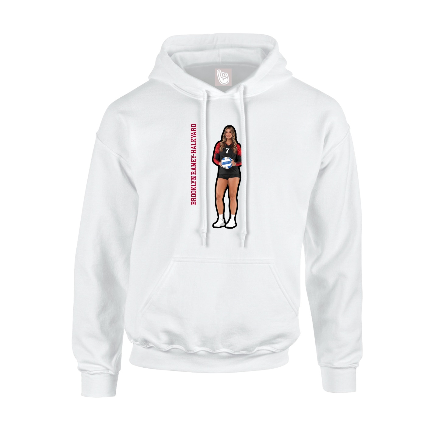 Hoodie — Name Vertical in White