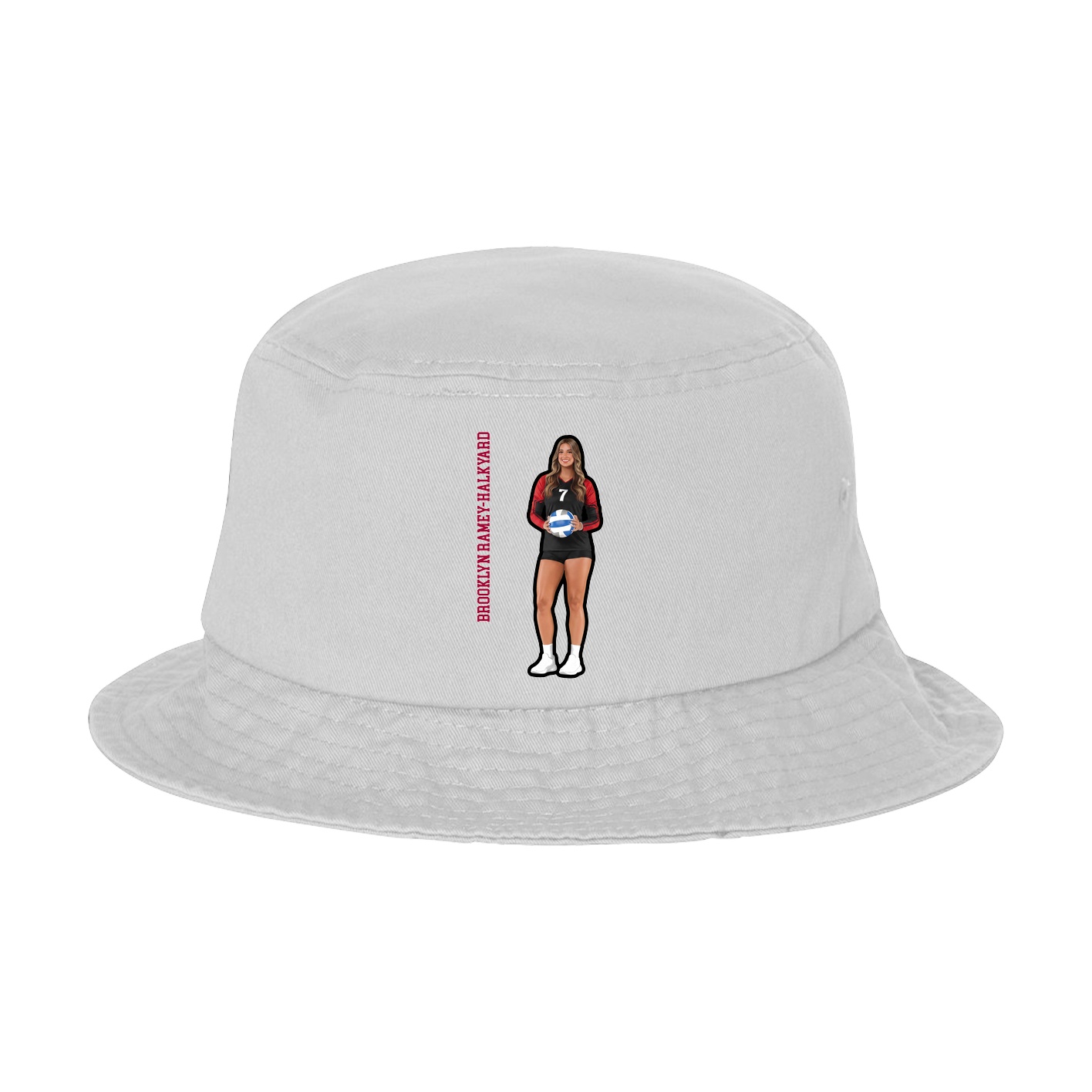 Bucket Cap — Name Vertical in White