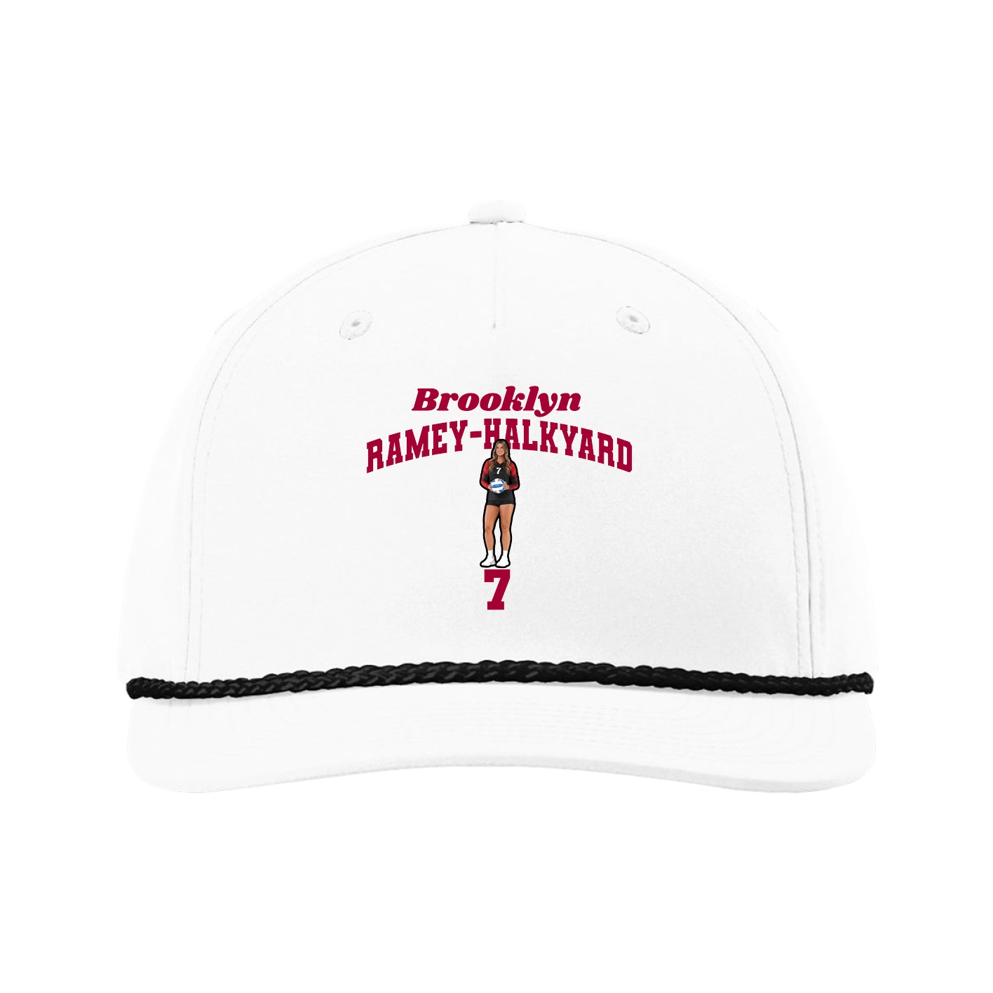 Five-Panel Classic Rope Cap — Signature Arch in White