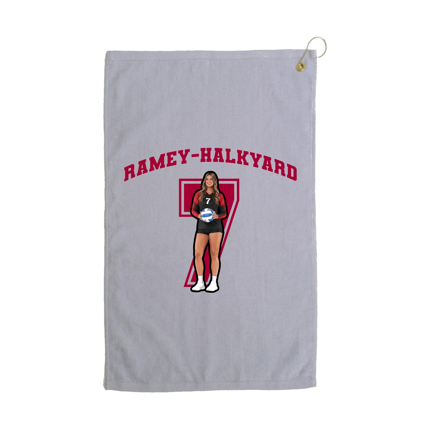 Golf Towel — Number in Grey