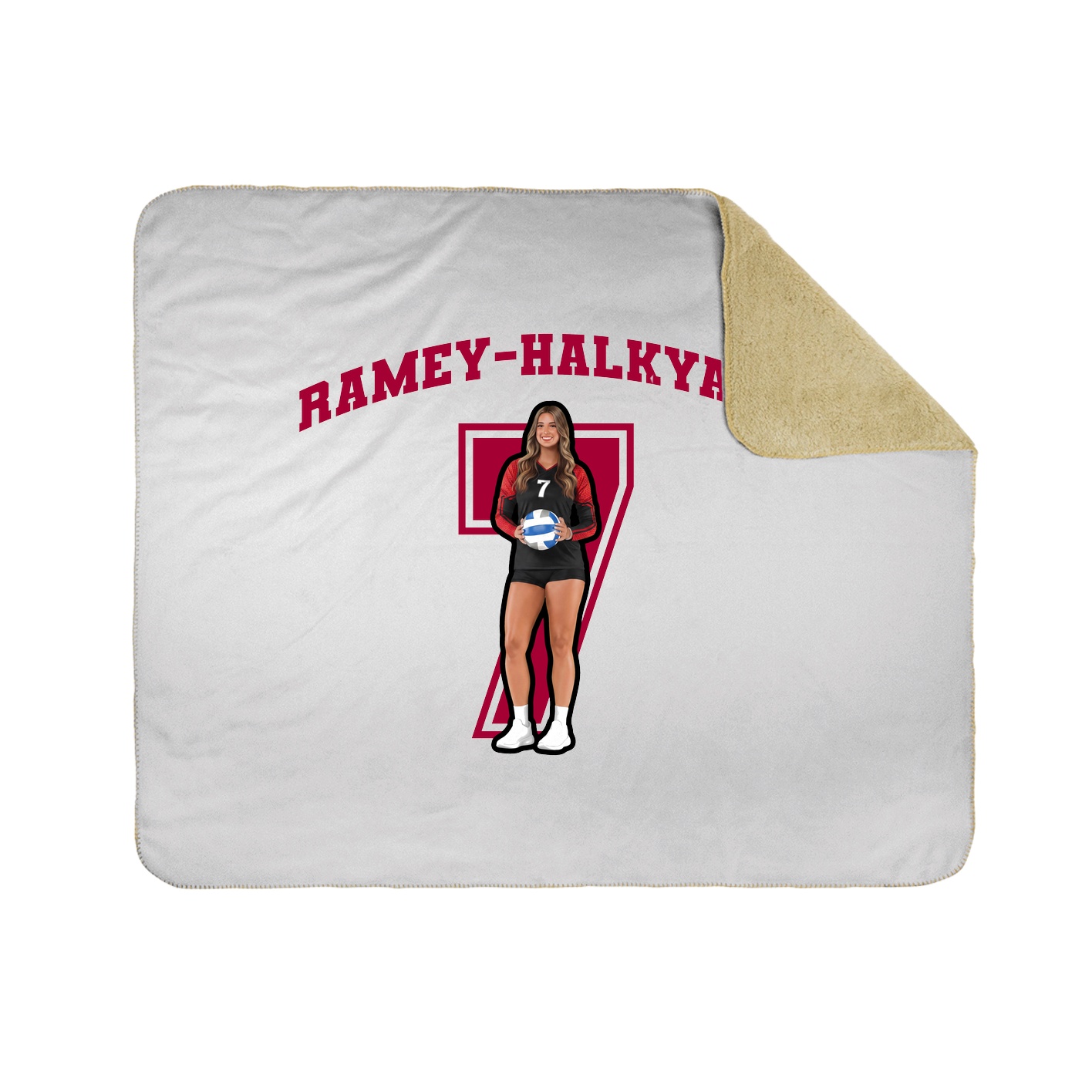 Throw Blanket — Number in White