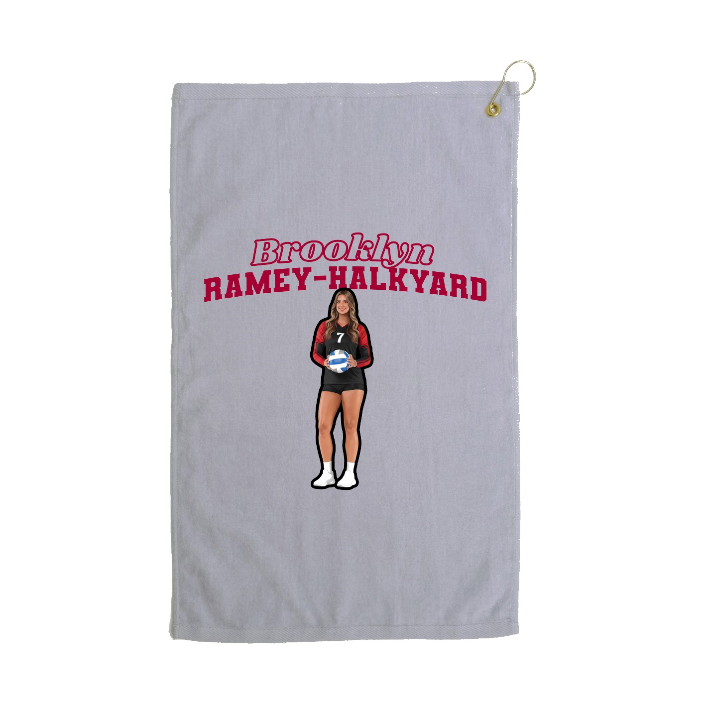 Golf Towel — Name Arch in Grey