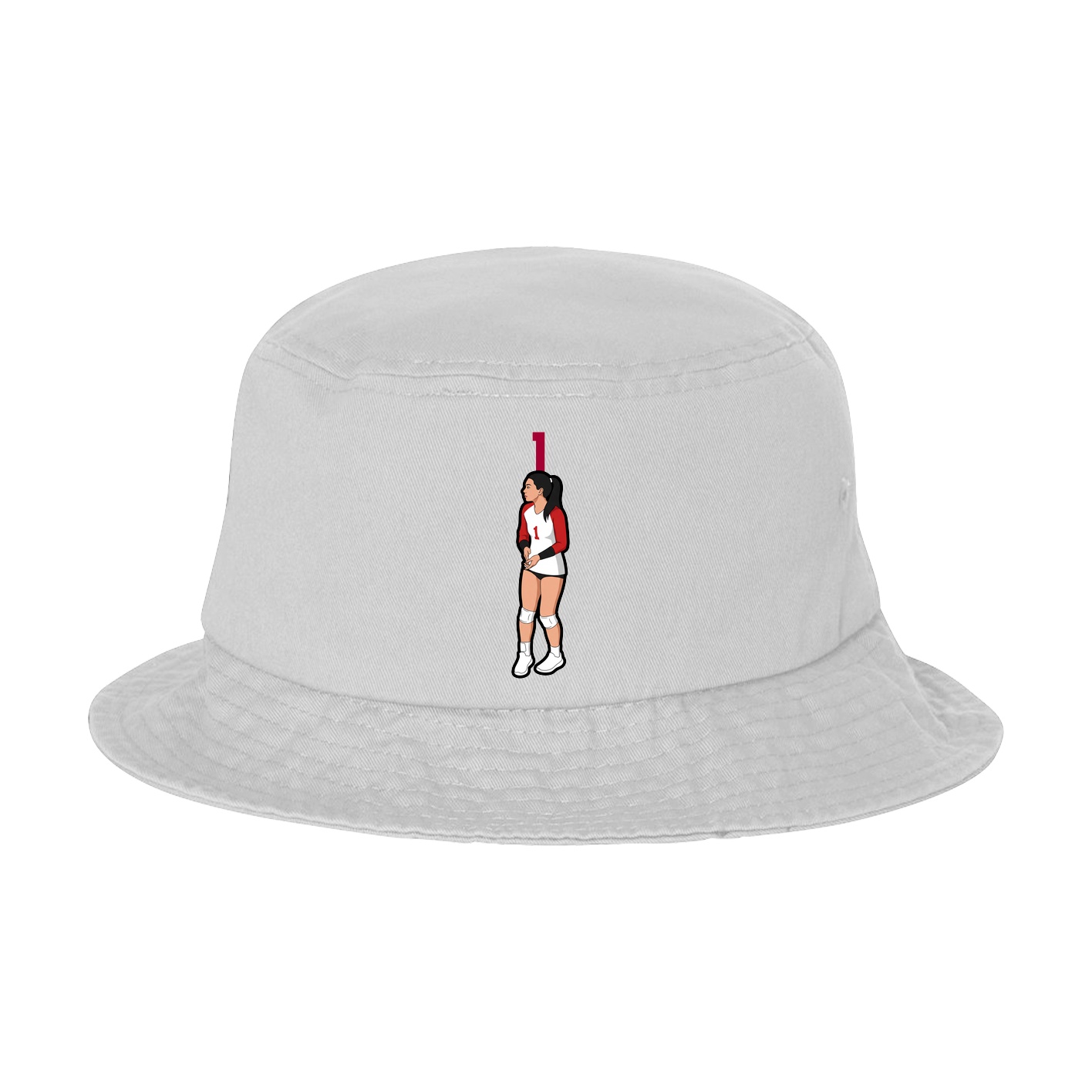 Bucket Cap — Number Top in White