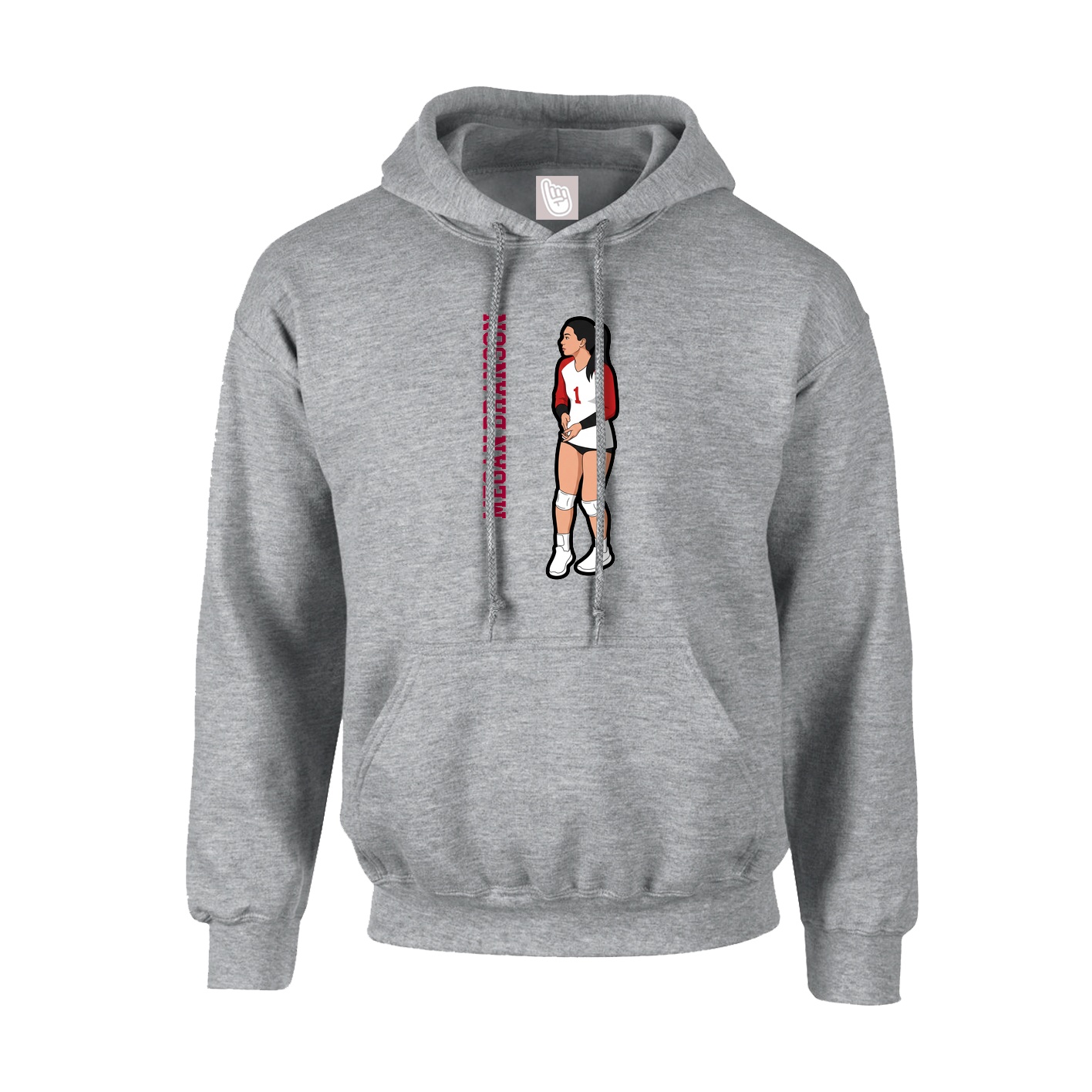 Hoodie — Name Vertical in Grey