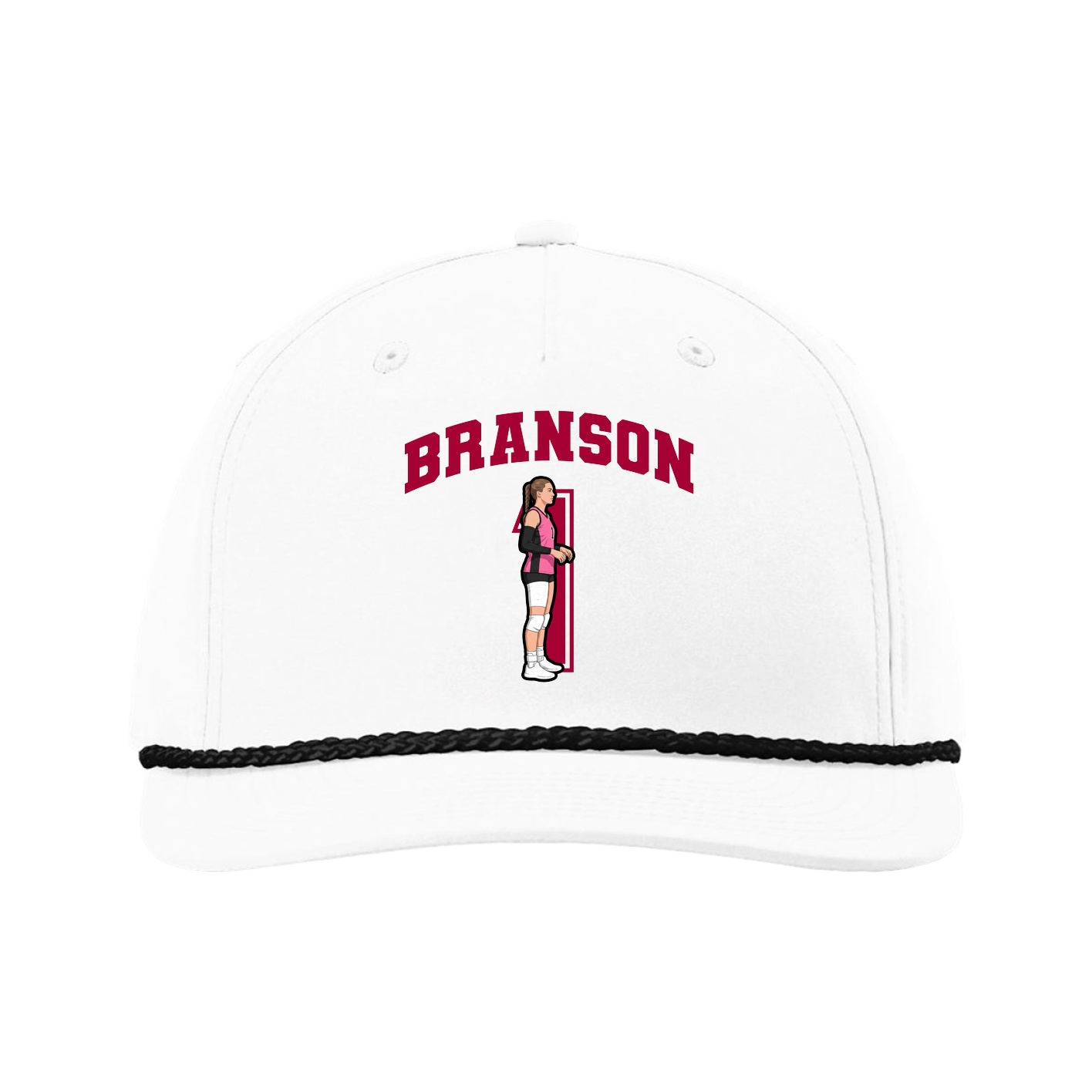Five-Panel Classic Rope Cap — Number in White