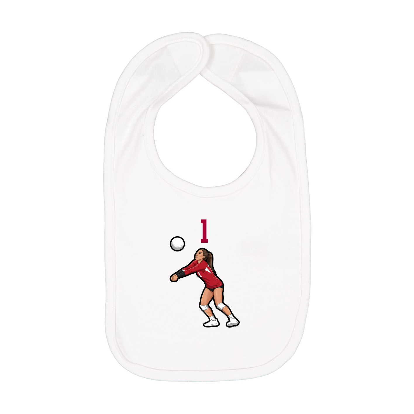 Infant Bib — Number Top in White