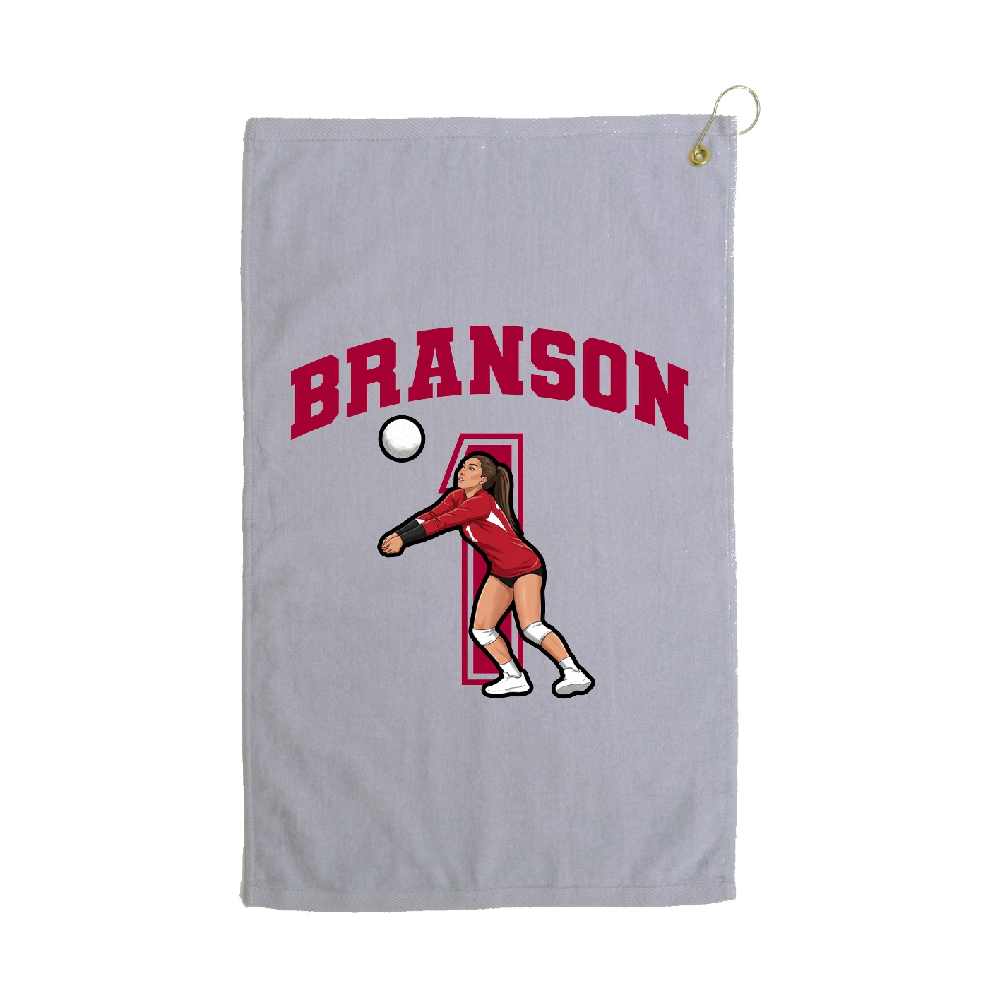 Golf Towel — Number in Grey