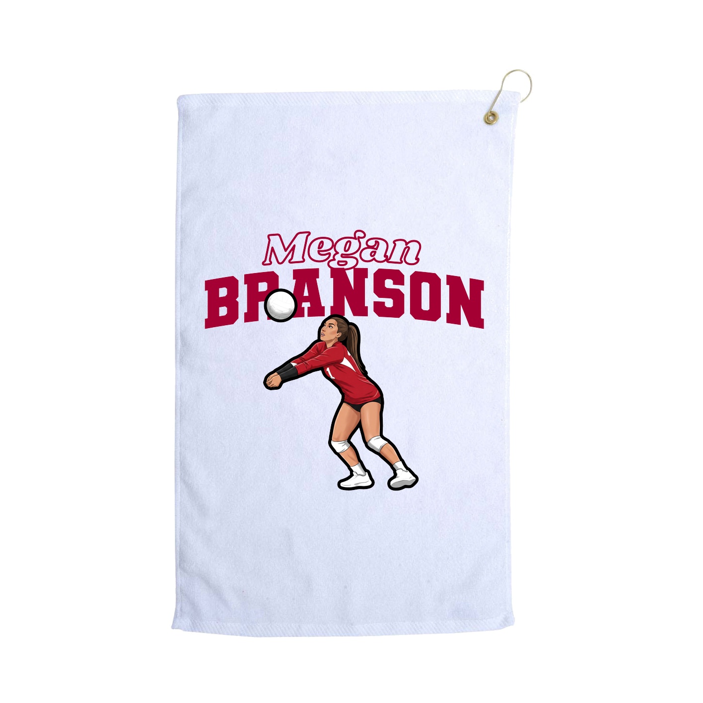 Golf Towel — Name Arch in White