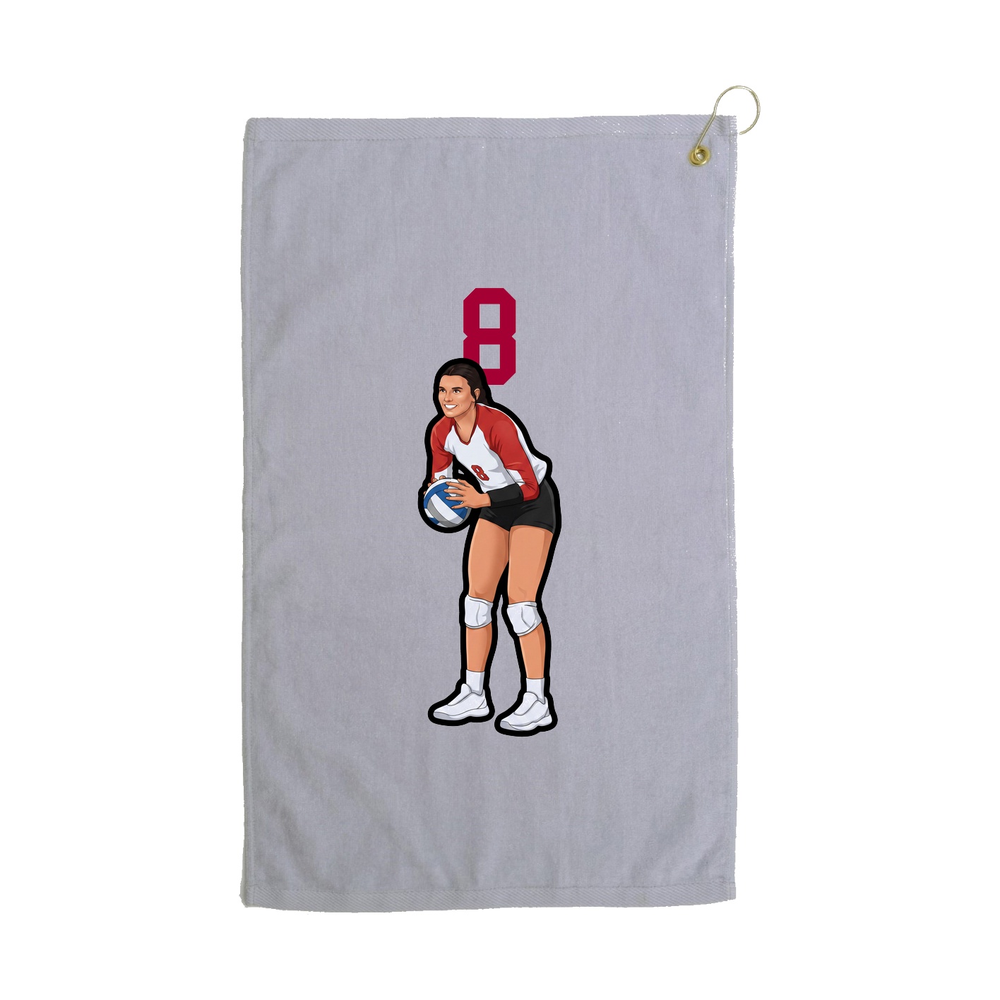 Golf Towel — Number Top in Grey