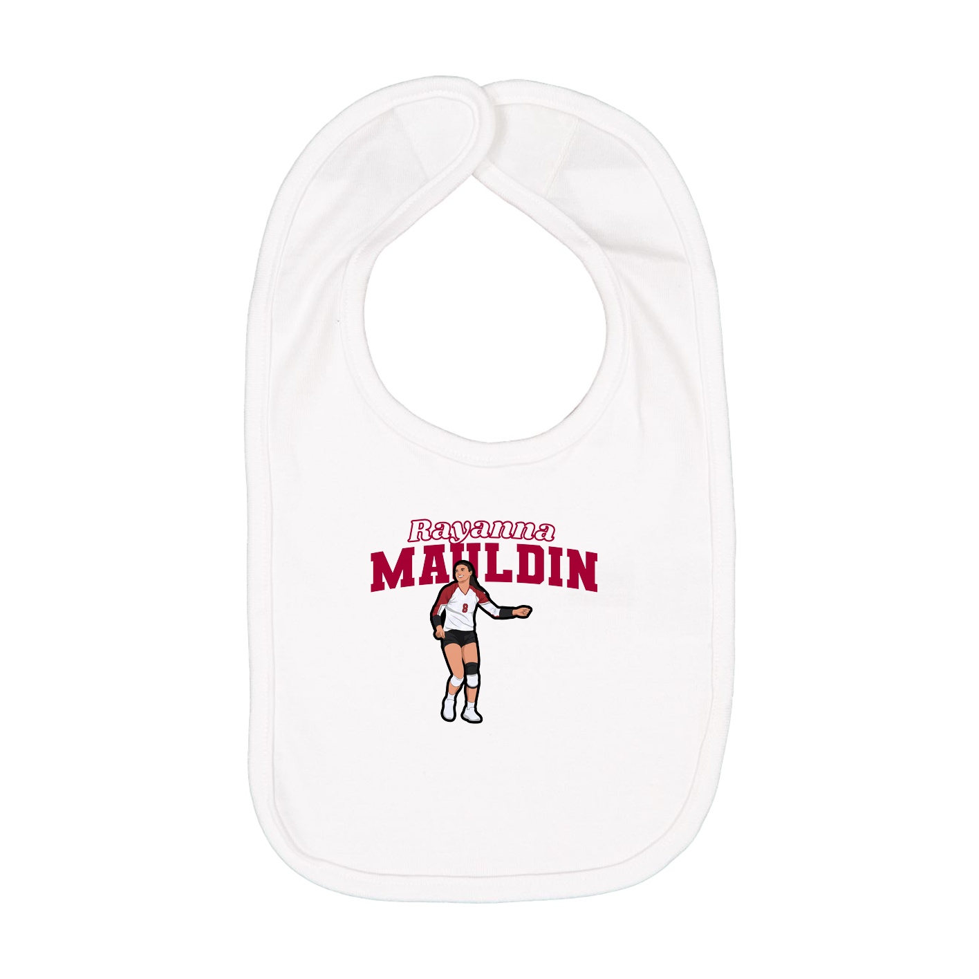 Infant Bib — Name Arch in White