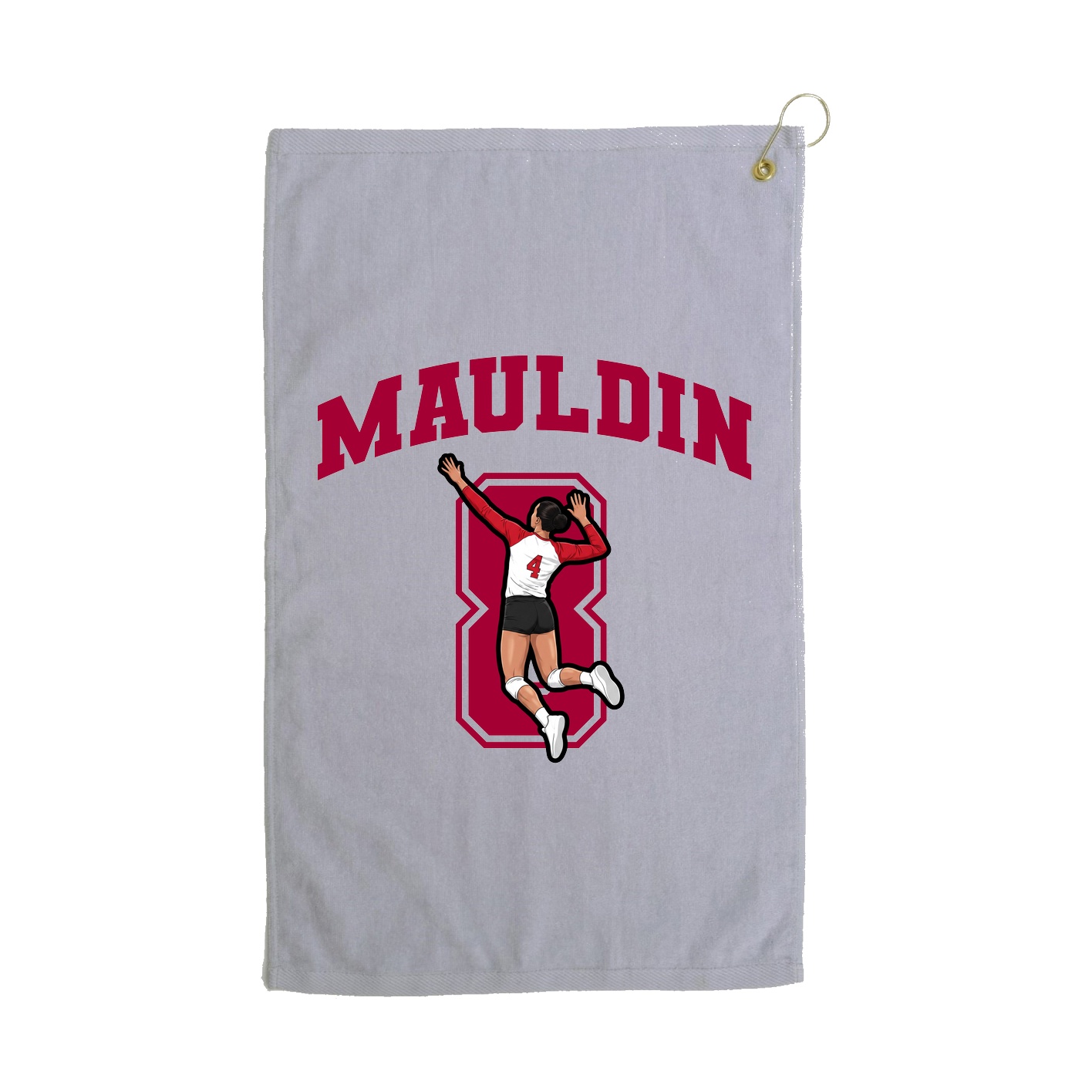 Golf Towel — Number in Grey