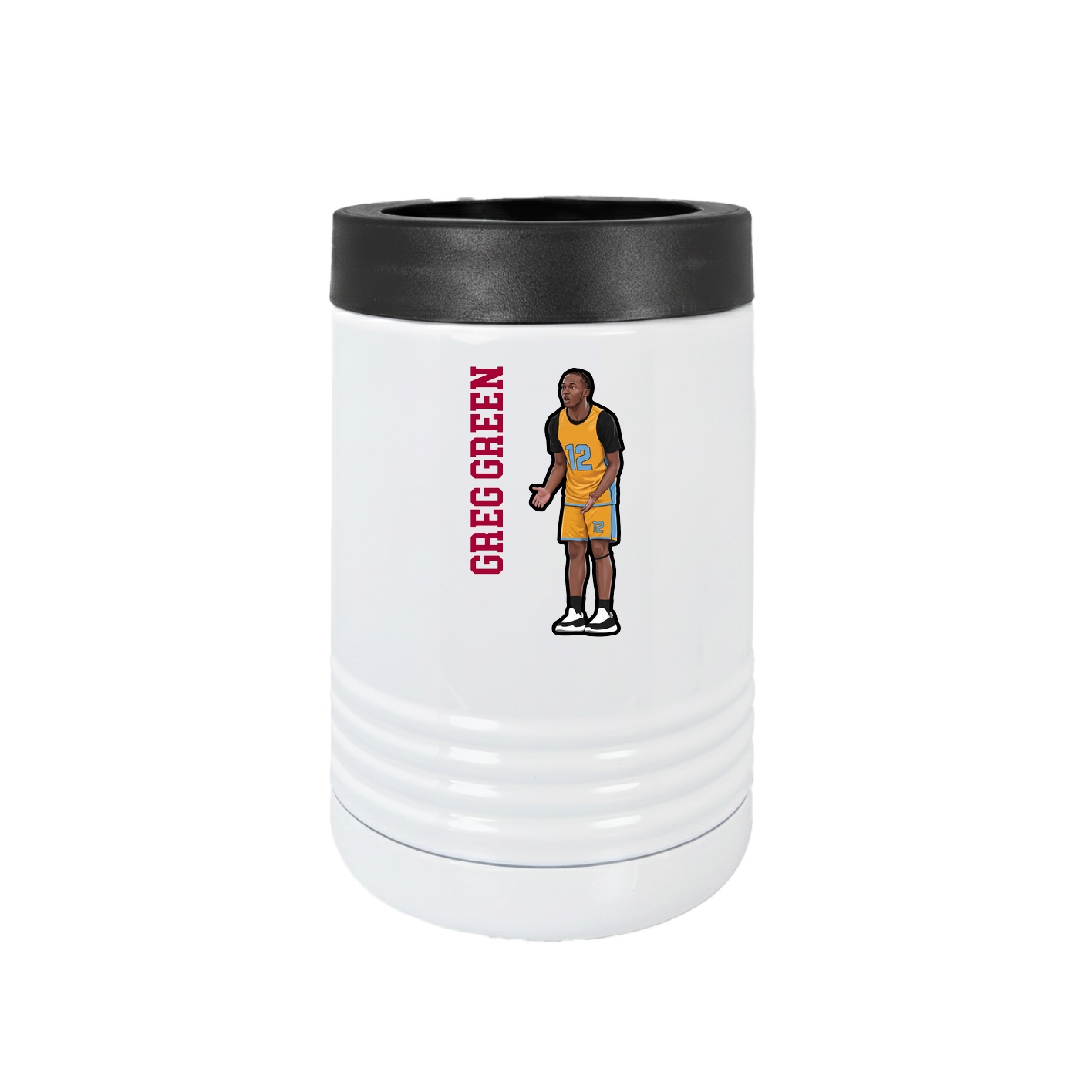 Beverage Holder — Name Vertical in White