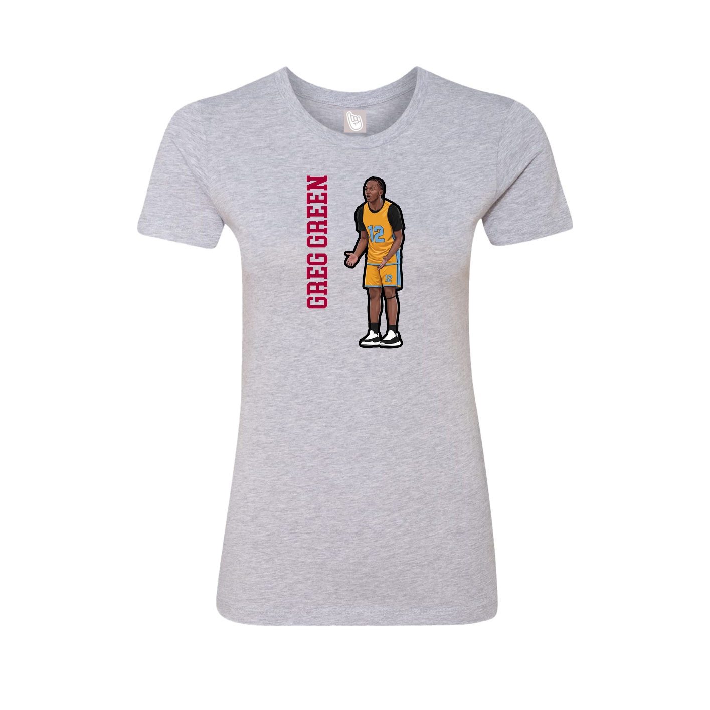 Fitted Women's Tee — Name Vertical in Grey