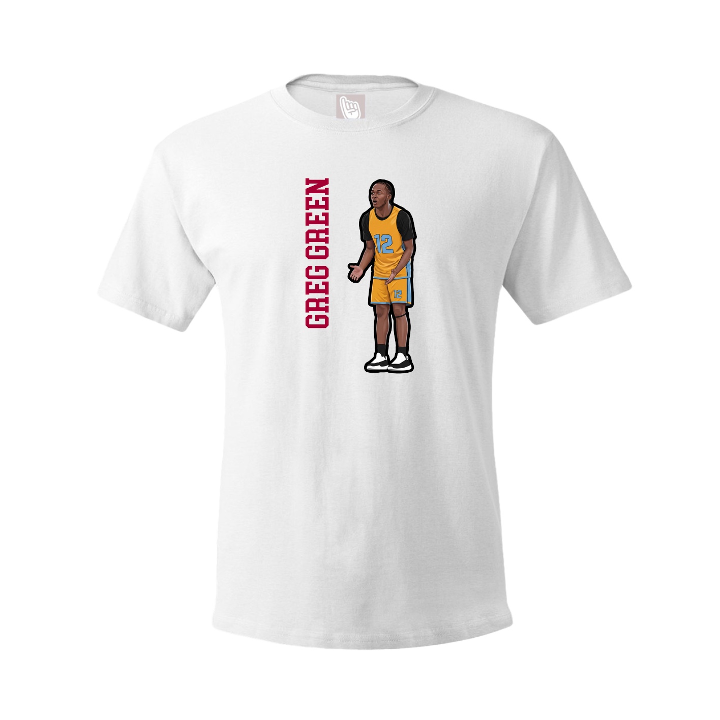 Youth Tee — Name Vertical in White