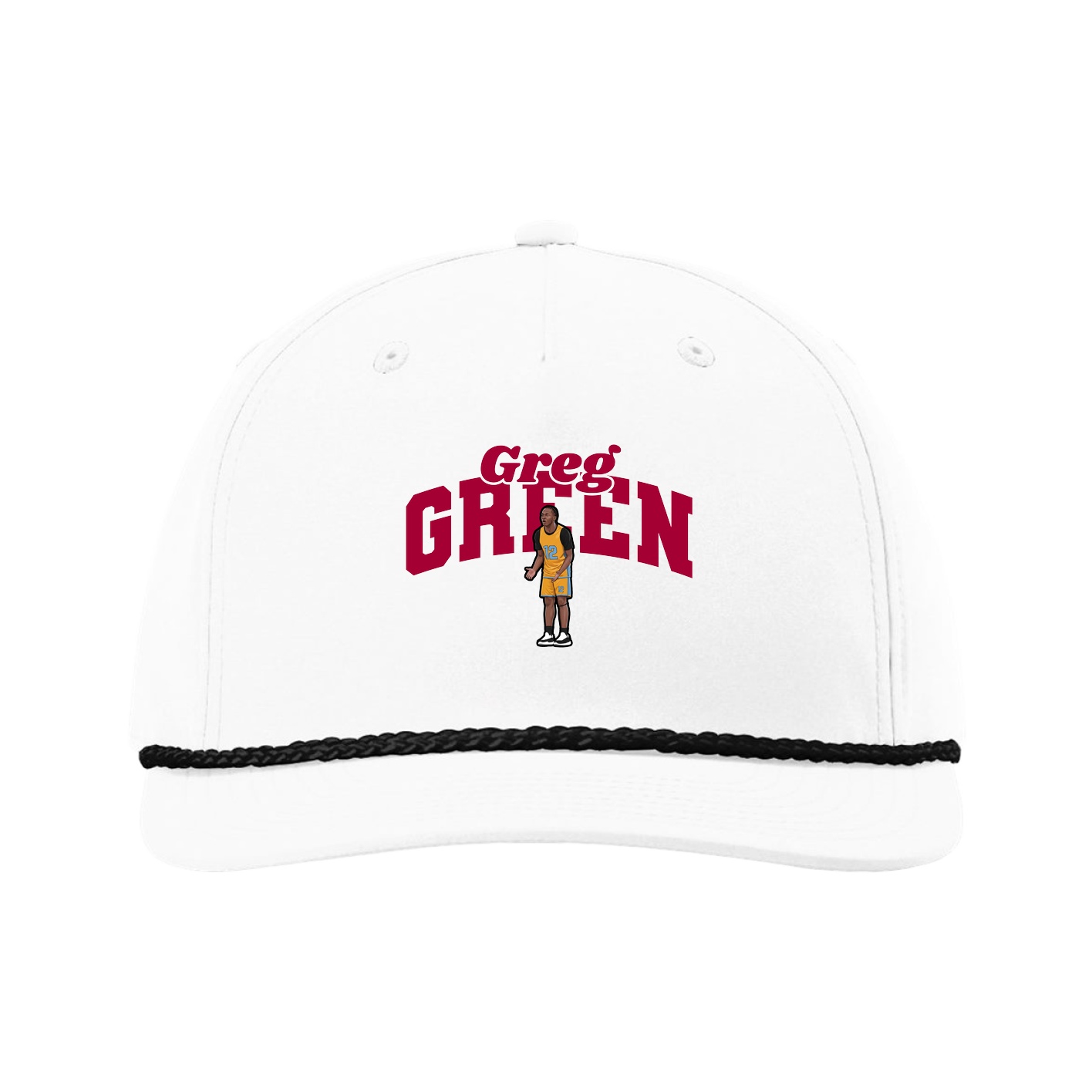 Five-Panel Classic Rope Cap — Signature Arch in White