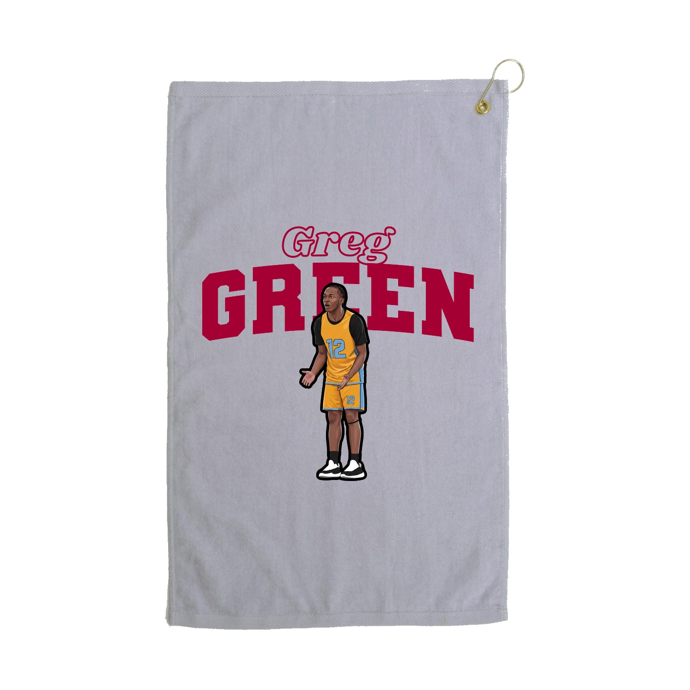 Golf Towel — Name Arch in Grey