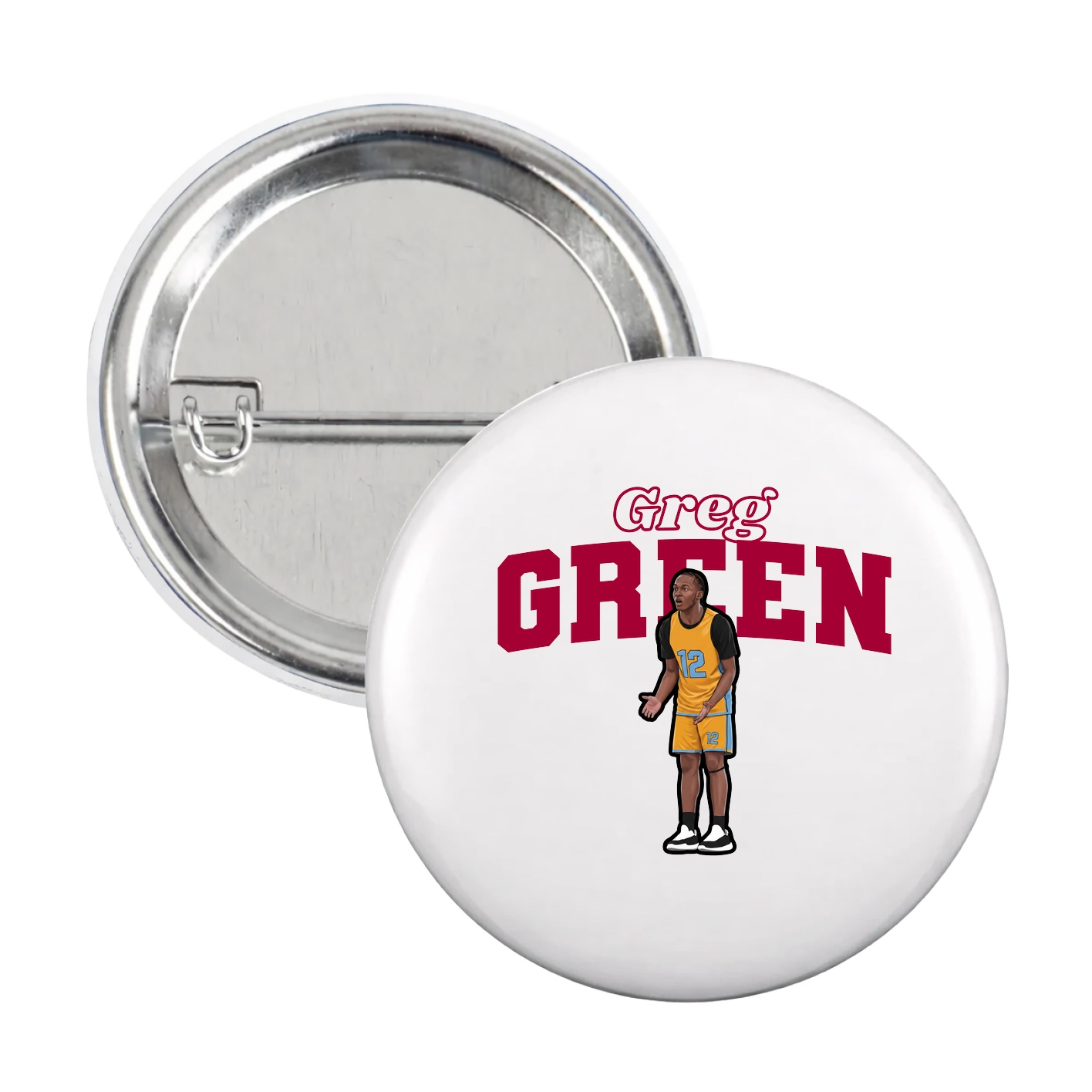 Game Day Button — Name Arch in White