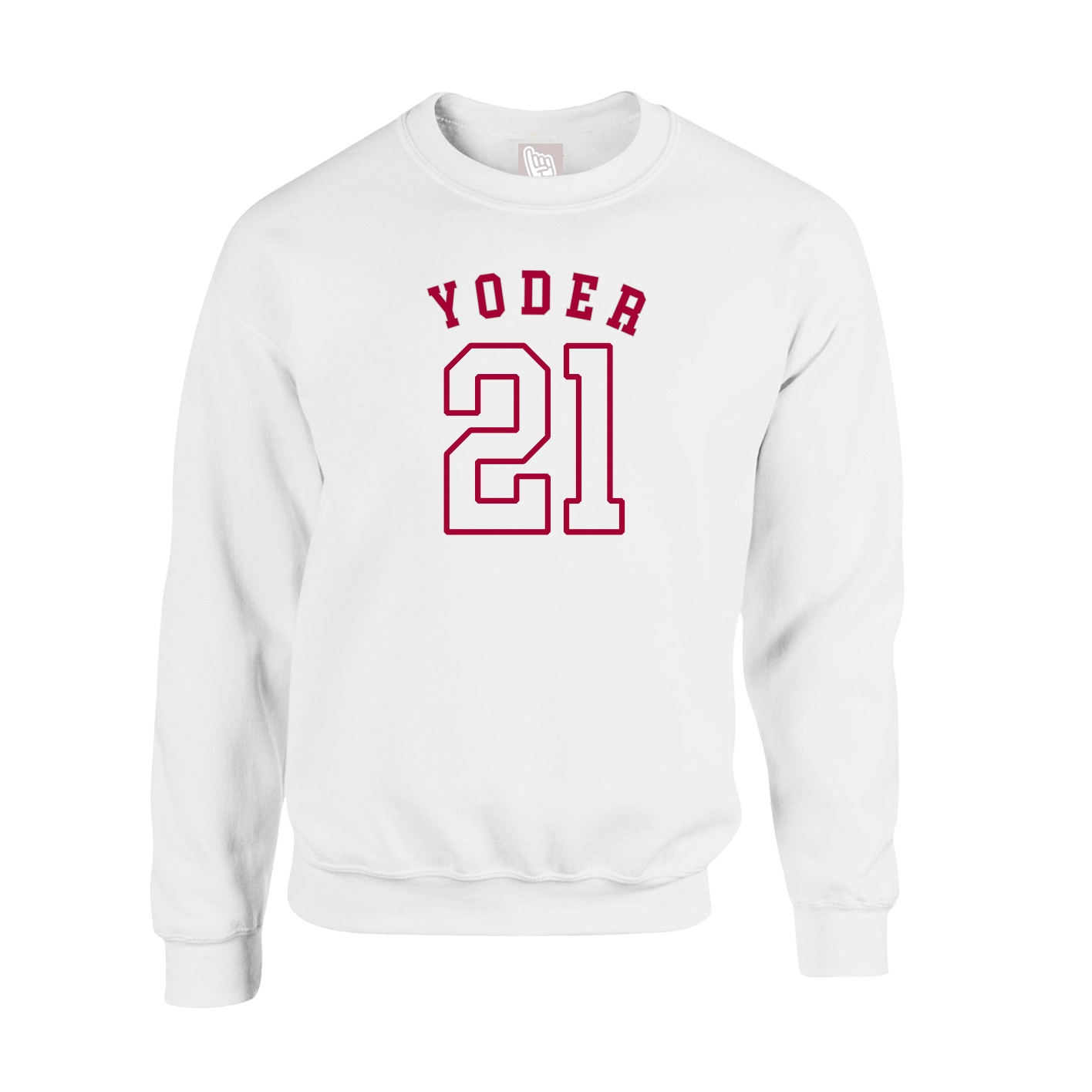 Fleece Crew — Shirsey Arch in White