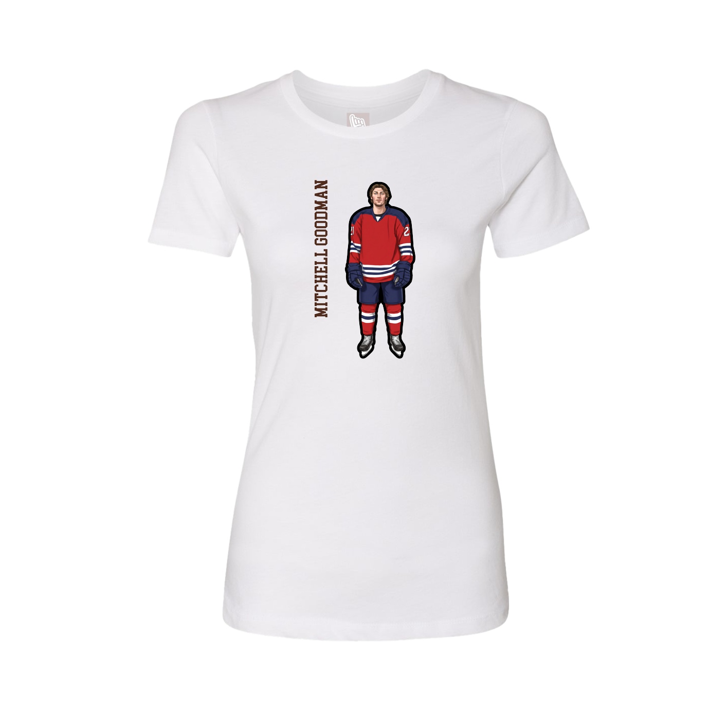 Womens Tee — Name Vertical in White