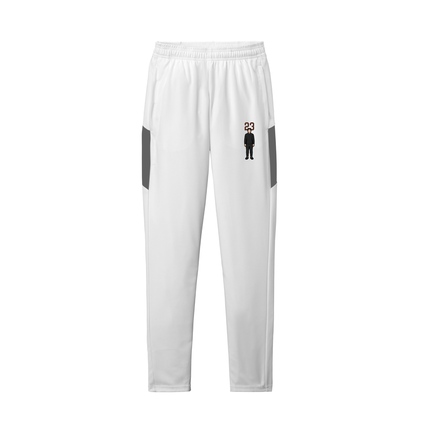 Team Travel Pant — Number Top in White/Grey