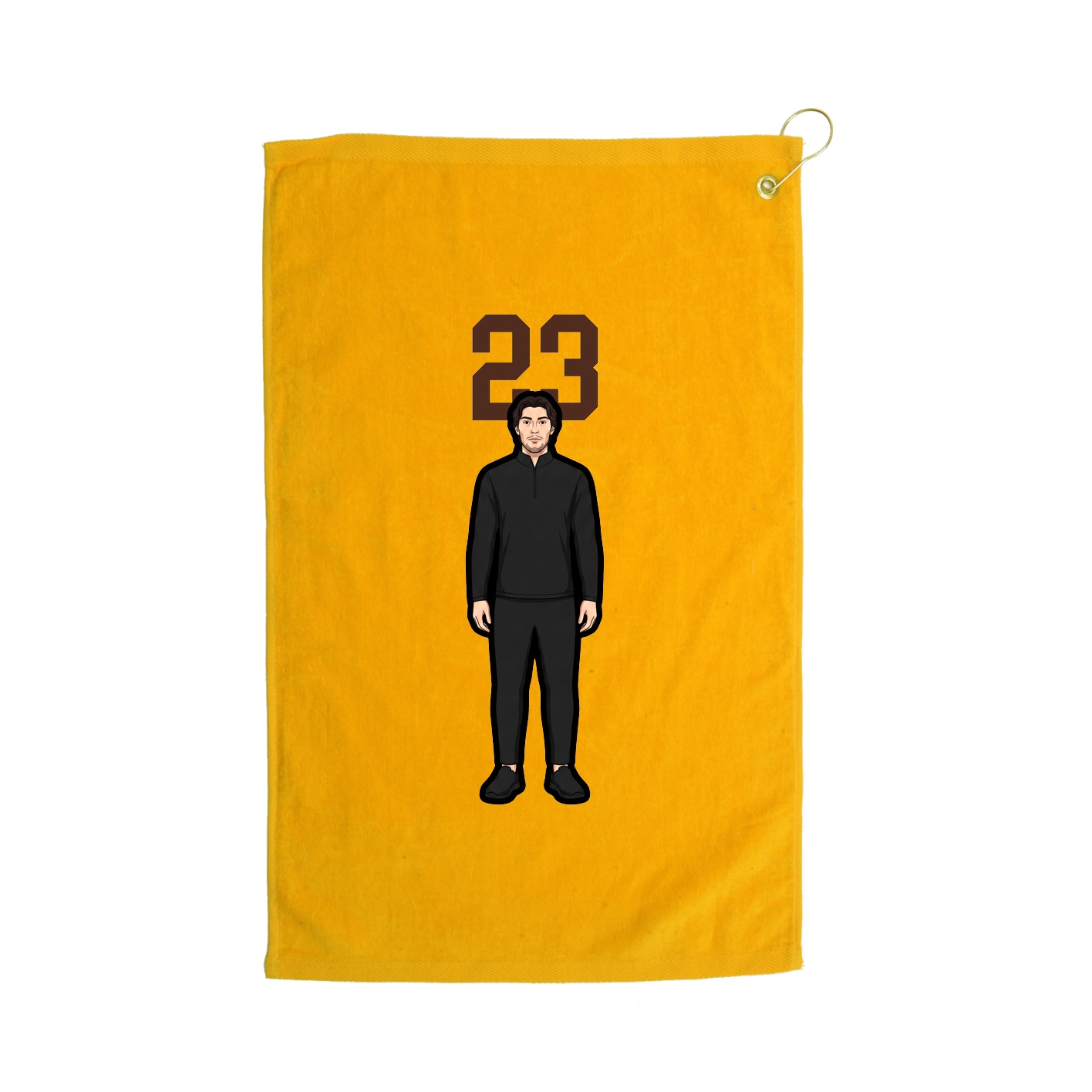 Golf Towel — Number Top in Gold