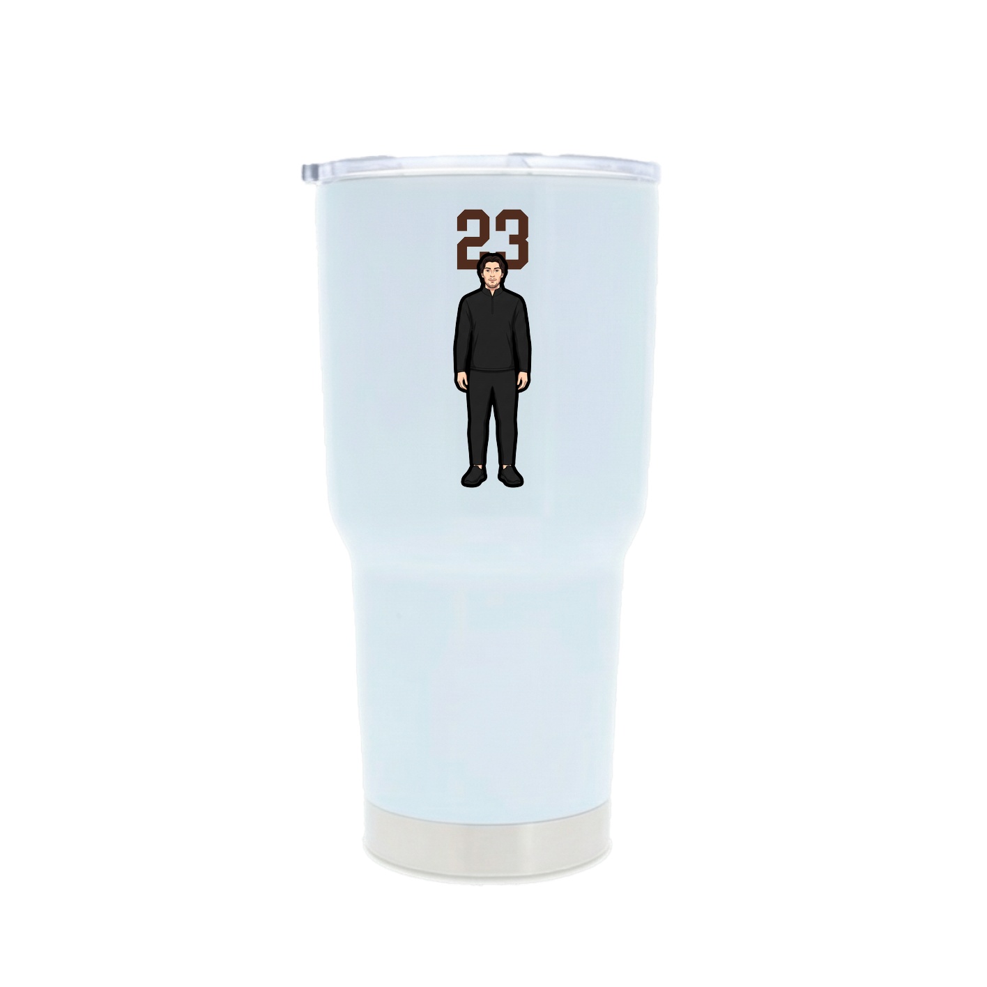 30oz Stainless Steel Tumbler — Number Top in White