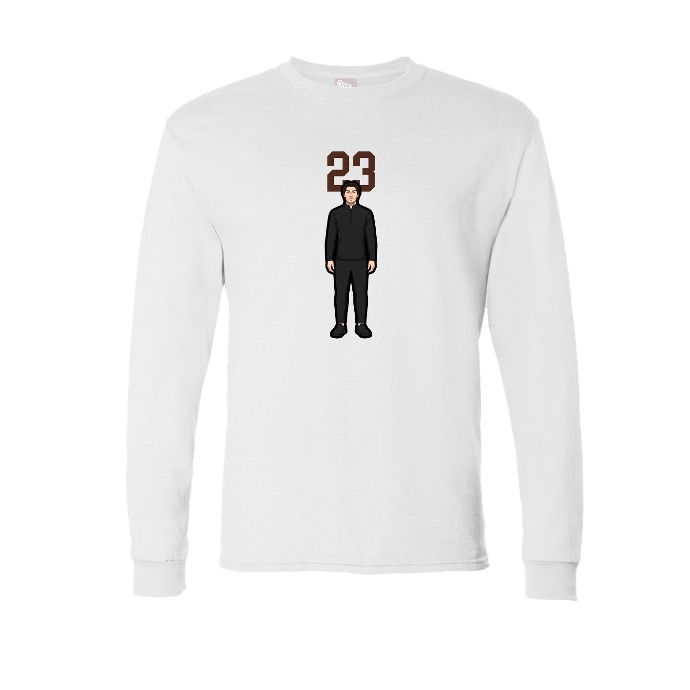 Long Sleeve Tee — Number Top in White