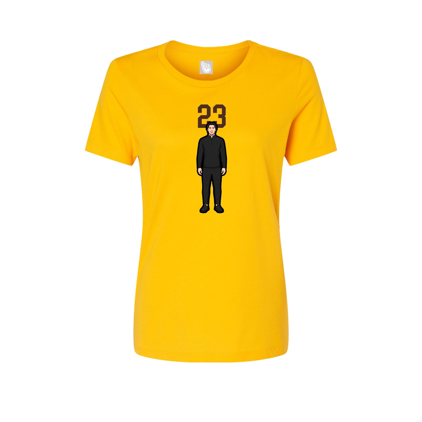 Womens Tee — Number Top in Gold
