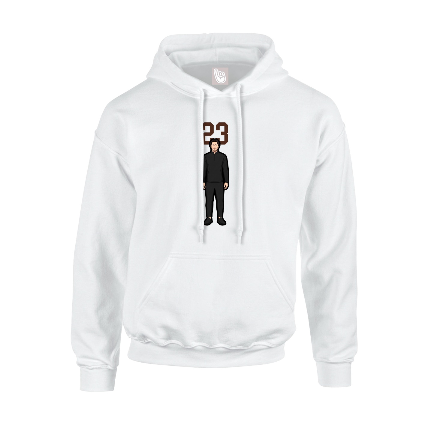 Youth Hoodie — Number Top in White