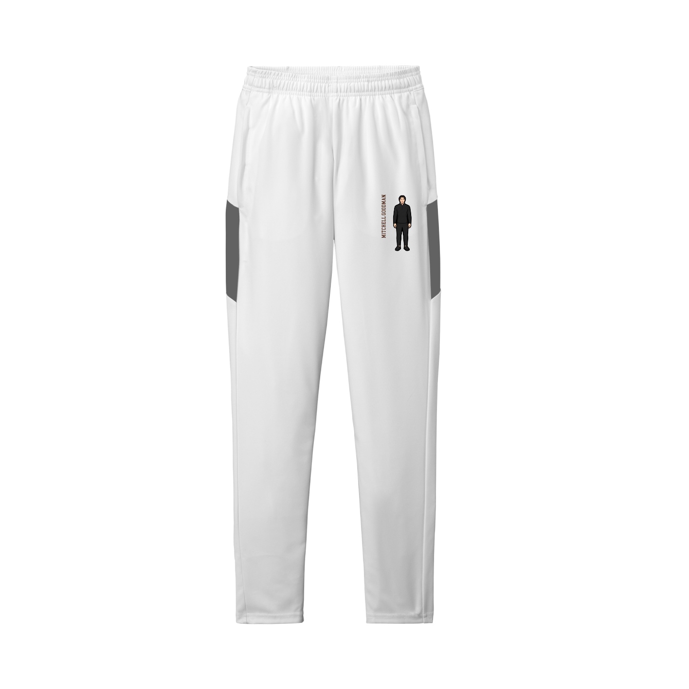 Team Travel Pant — Name Vertical in White/Grey