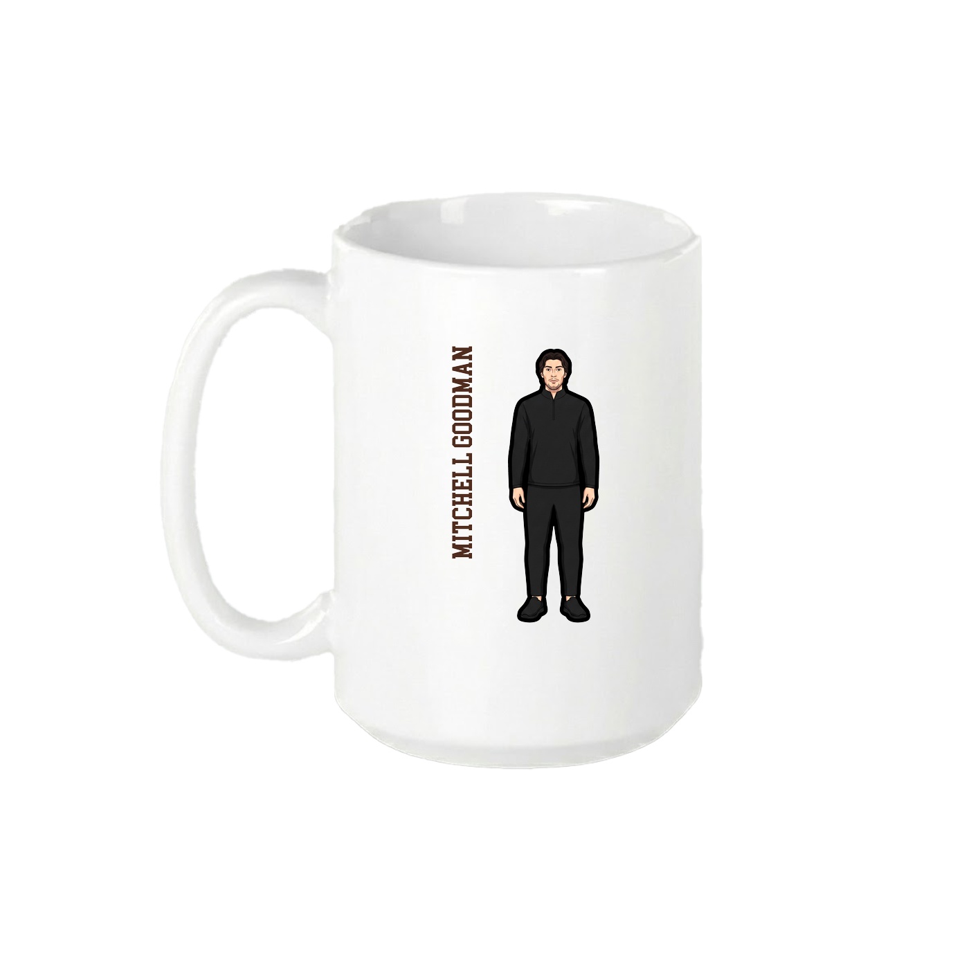 15oz Coffee Mug — Name Vertical in White