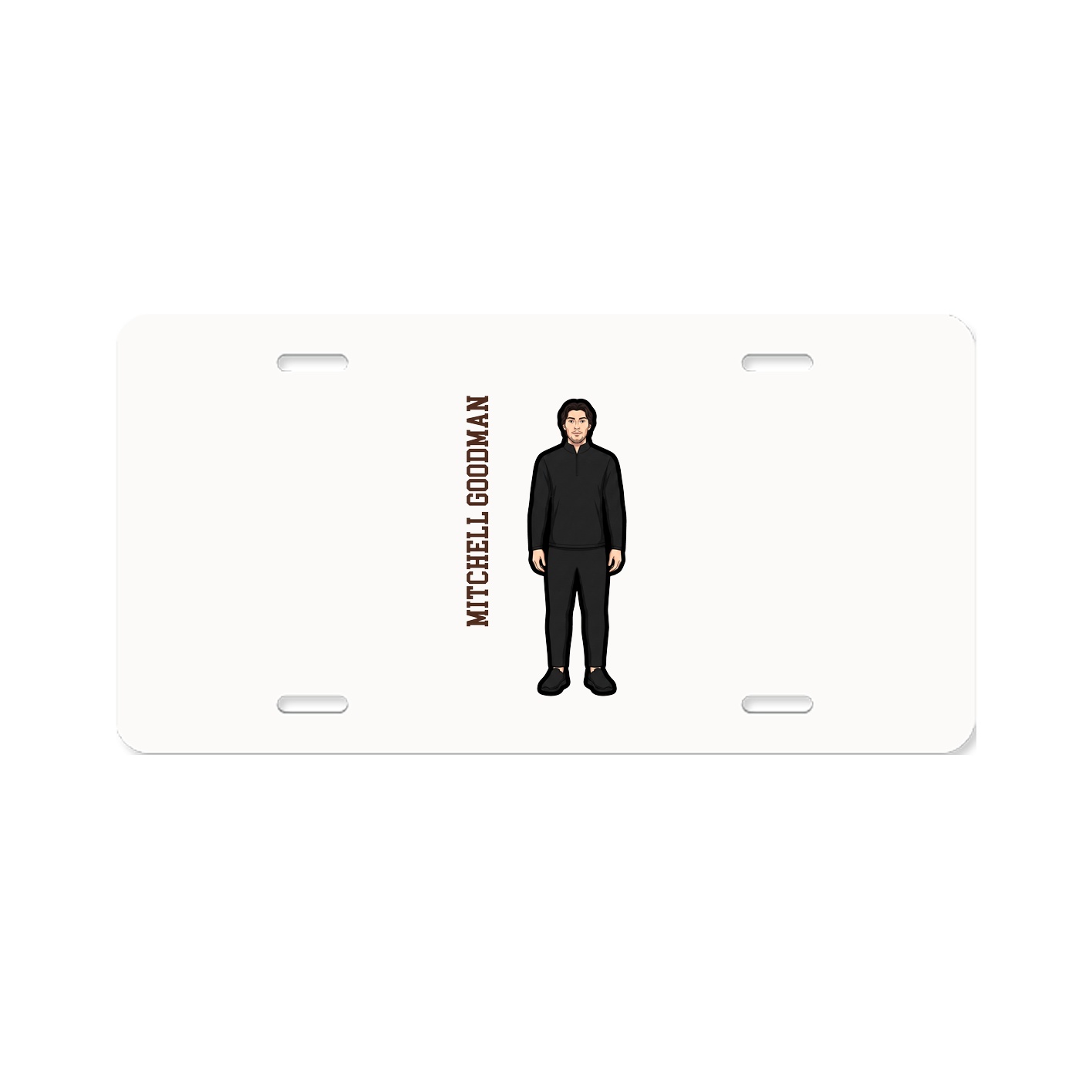 License Plate — Name Vertical in Classic