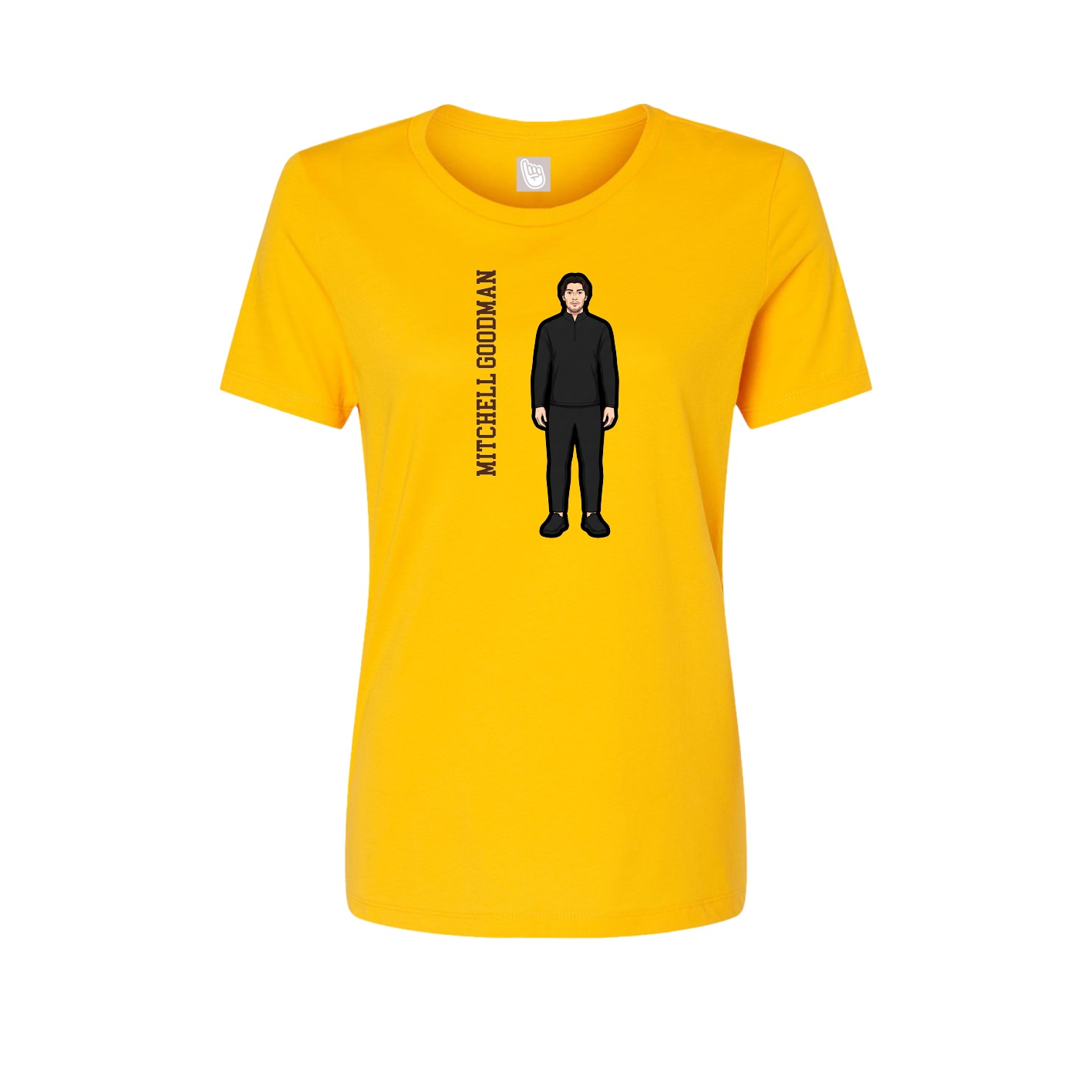 Womens Tee — Name Vertical in Gold