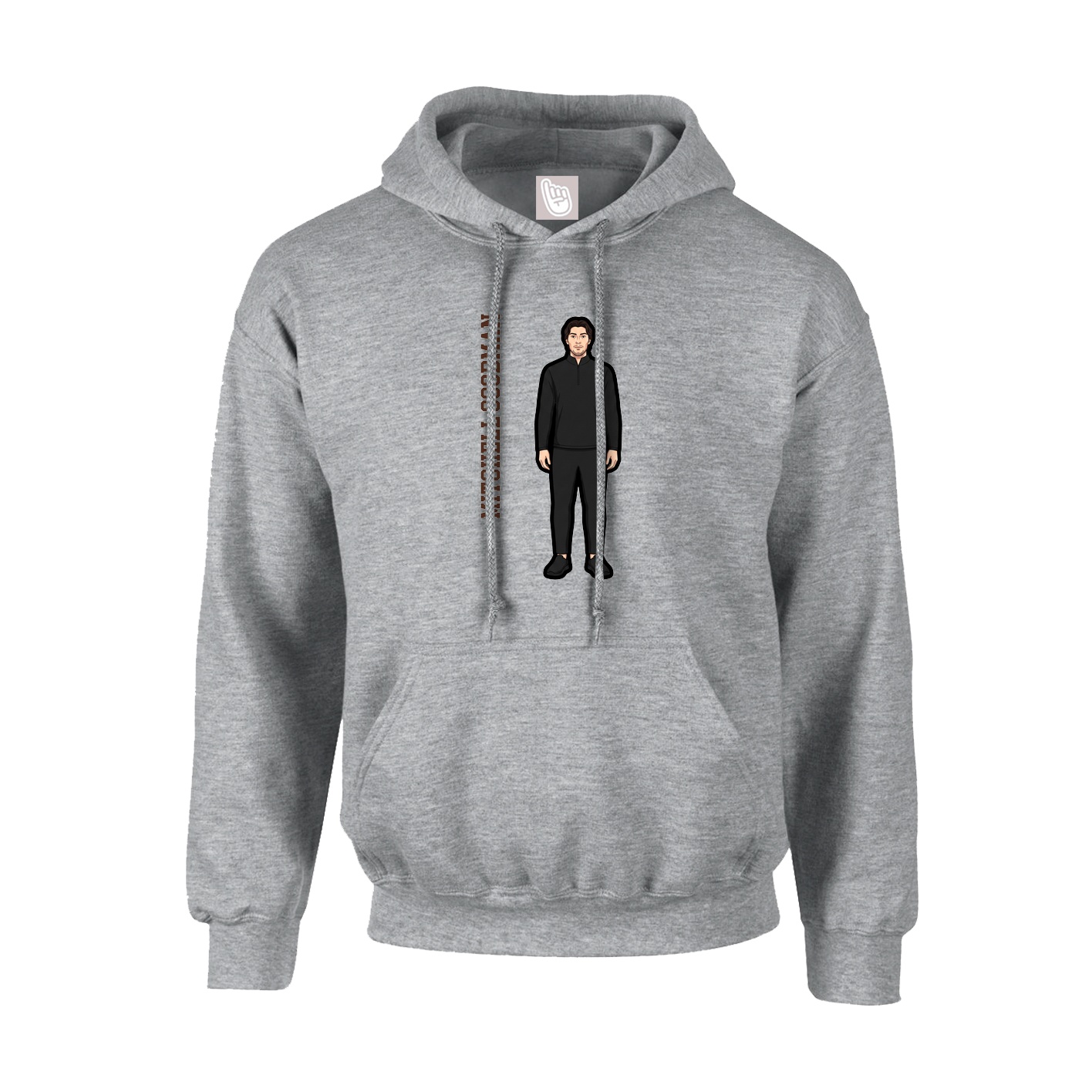 Youth Hoodie — Name Vertical in Grey