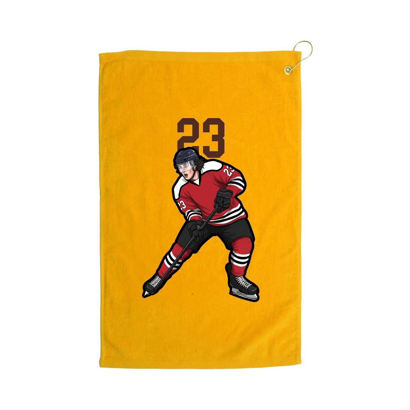 Golf Towel — Number Top in Gold
