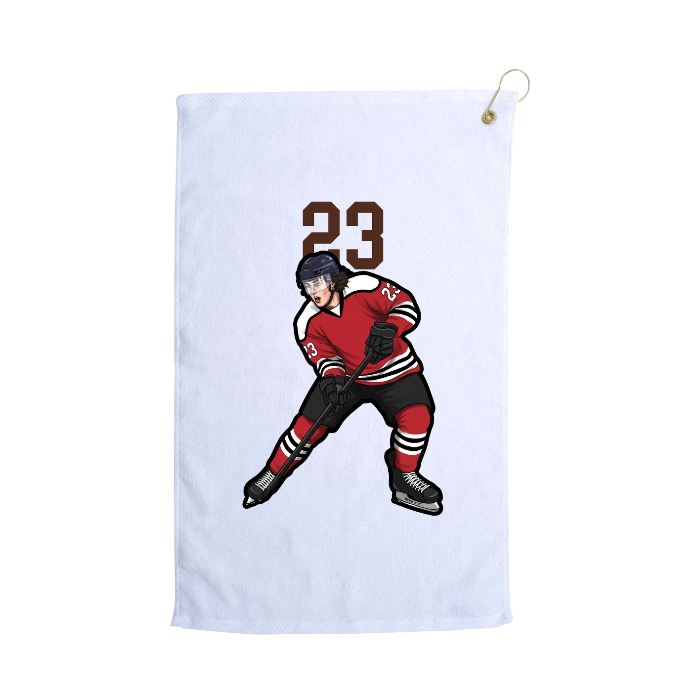 Golf Towel — Number Top in White