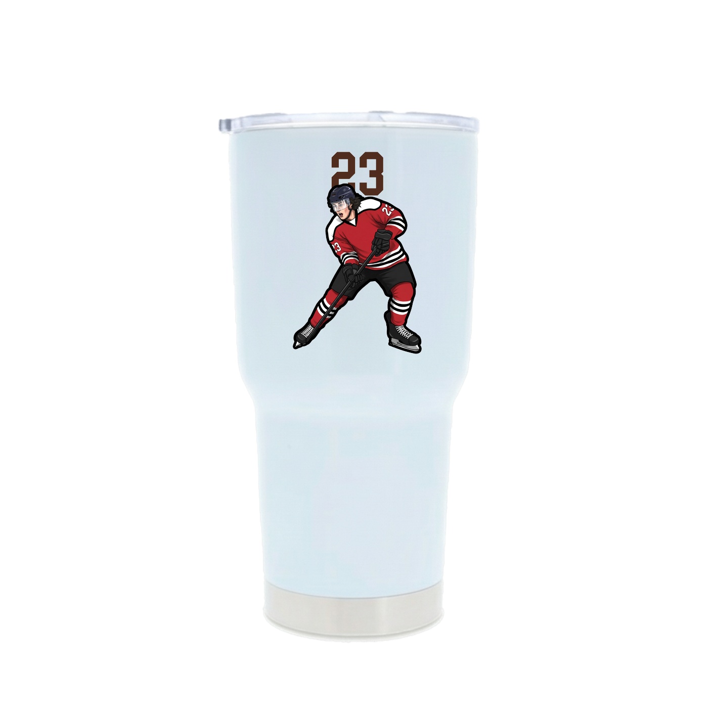 30oz Stainless Steel Tumbler — Number Top in White