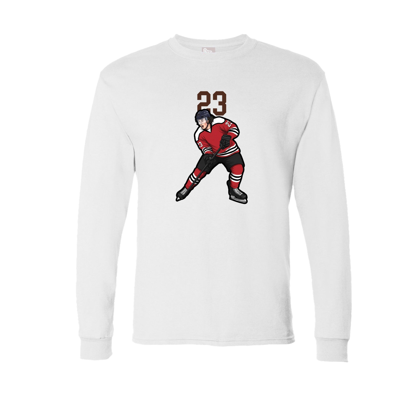 Long Sleeve Tee — Number Top in White
