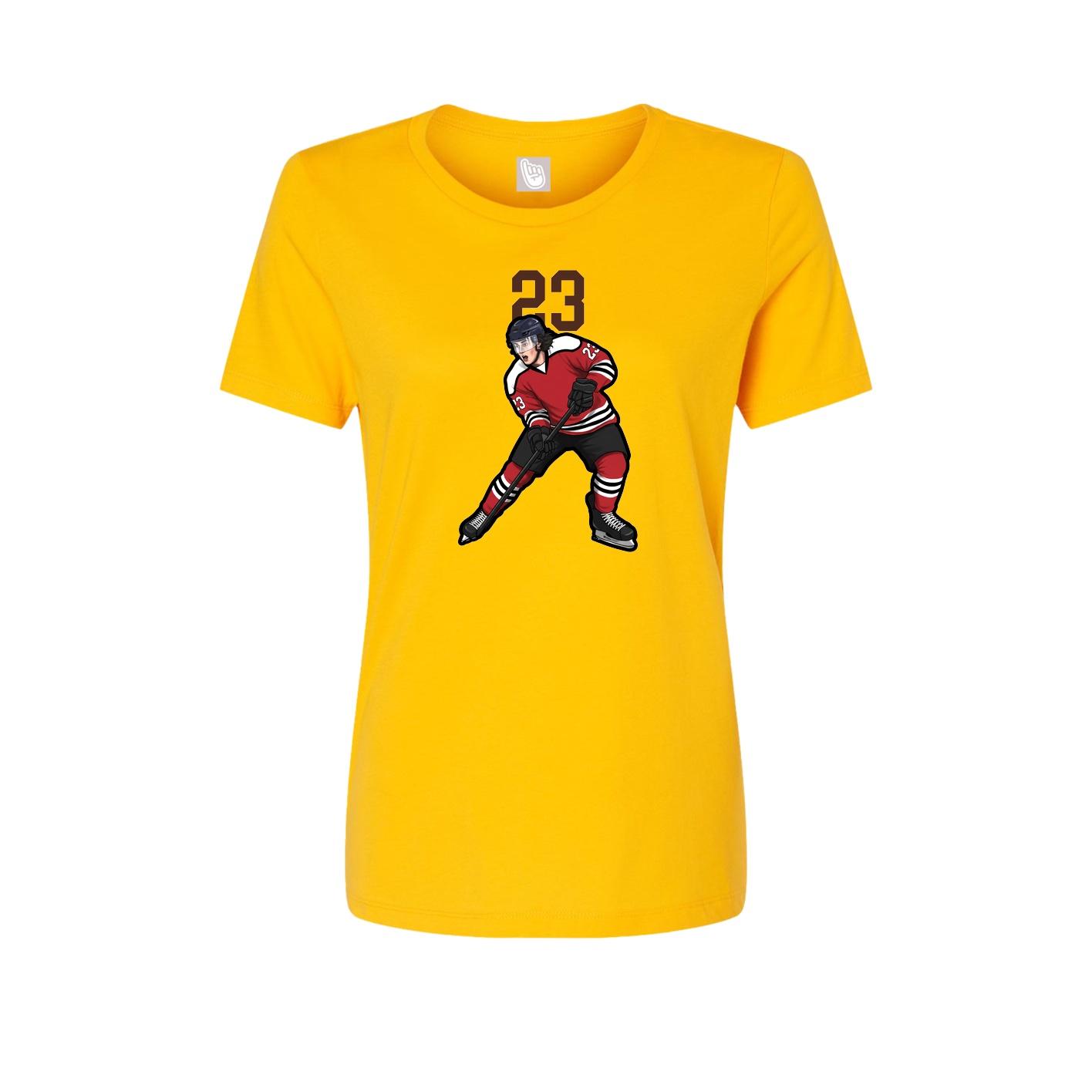 Womens Tee — Number Top in Gold