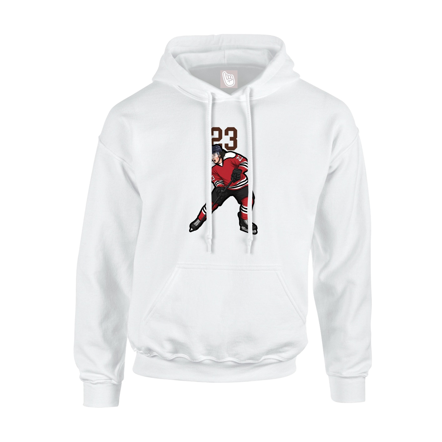 Youth Hoodie — Number Top in White