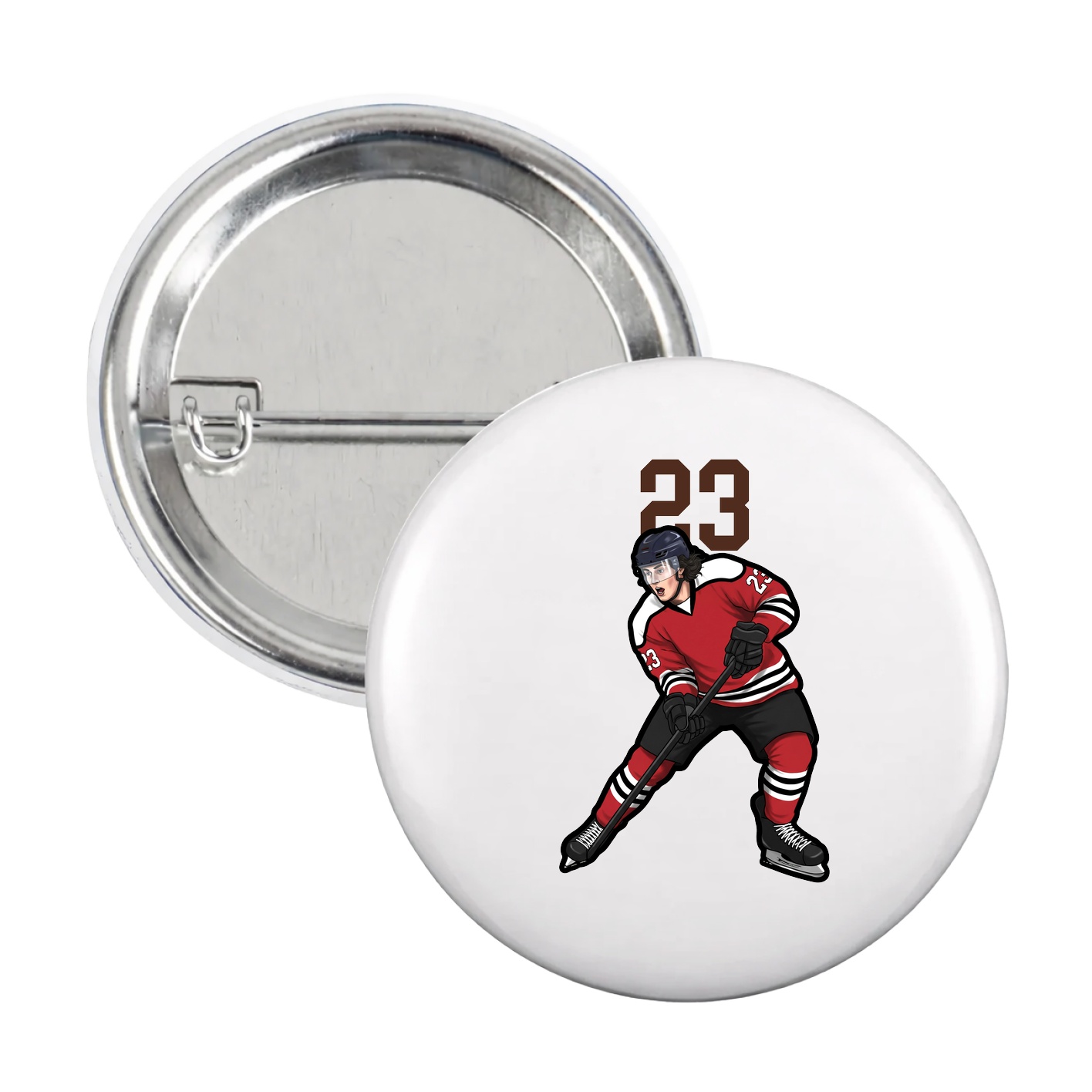 Game Day Button — Number Top in White