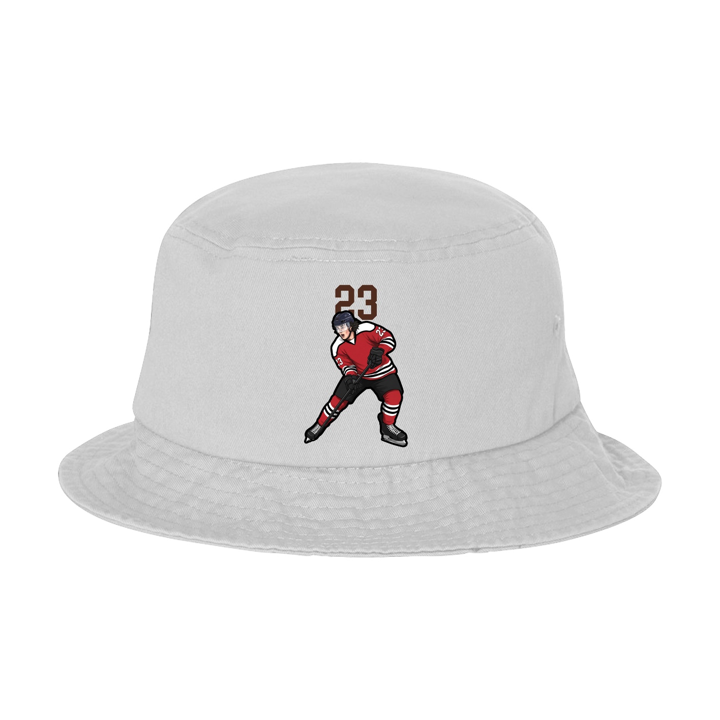 Bucket Cap — Number Top in White