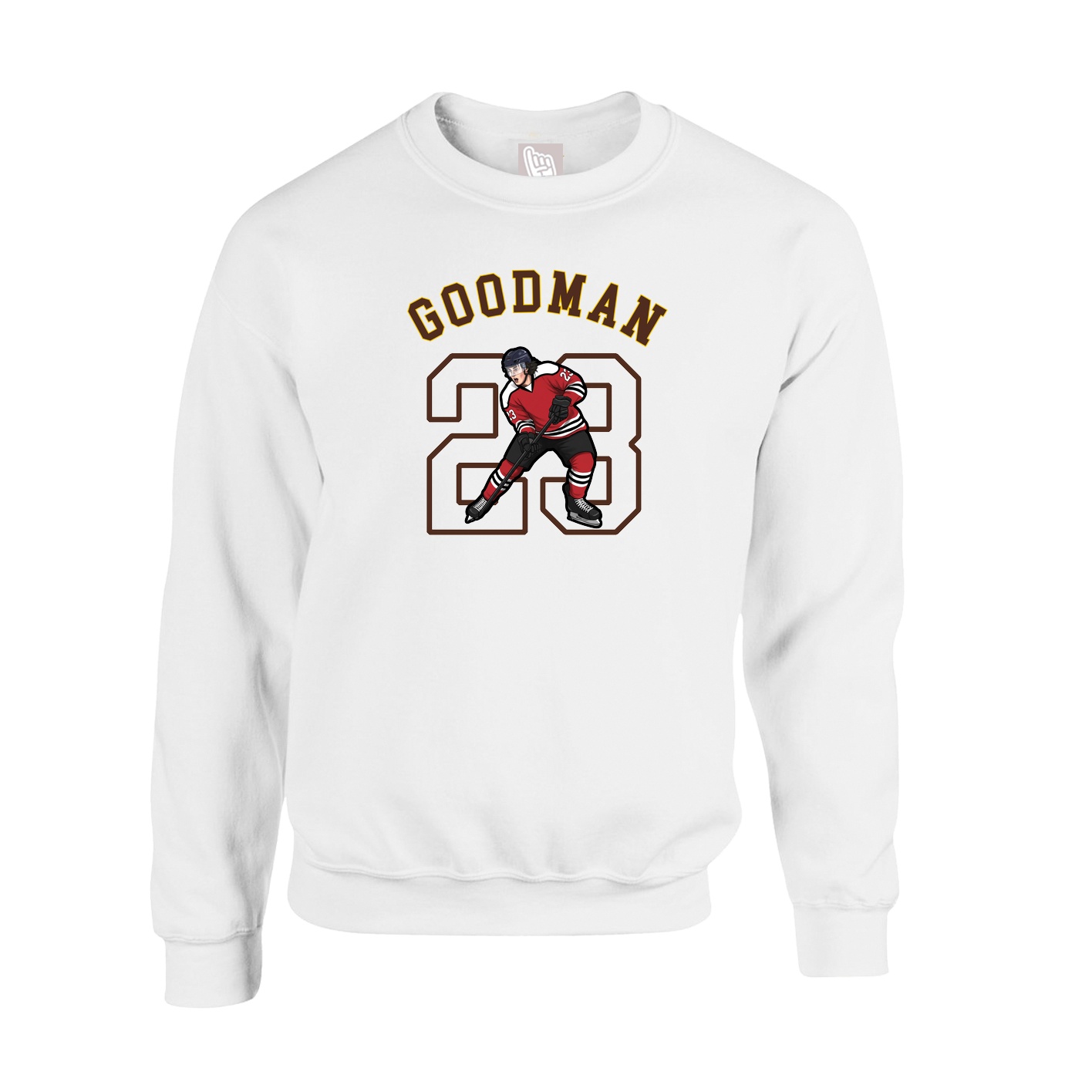 Fleece Crew — Shirsey Arch in White