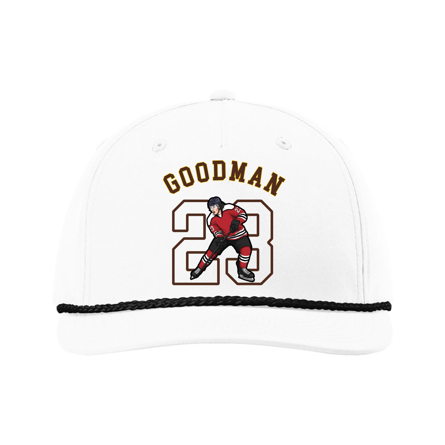 Five-Panel Classic Rope Cap — Shirsey Arch in White