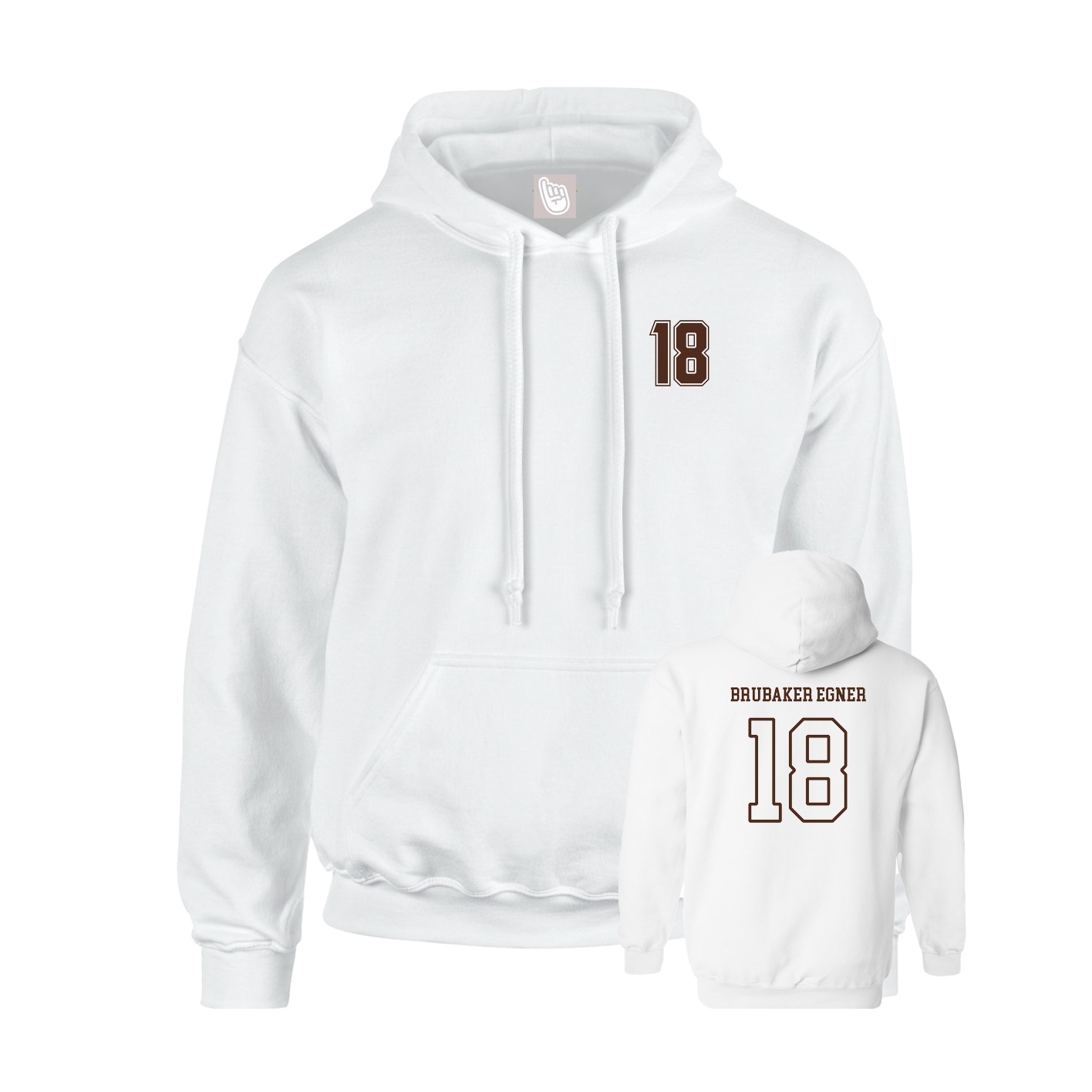 Youth Hoodie — Chest Back in White
