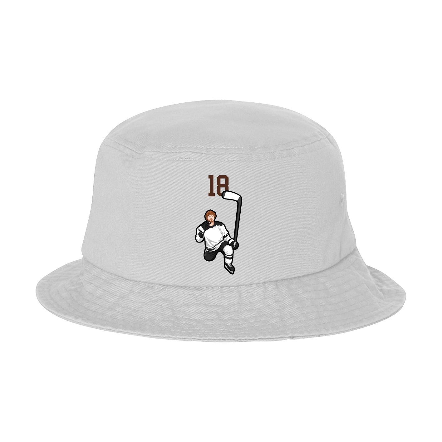 Bucket Cap — Number Top in White