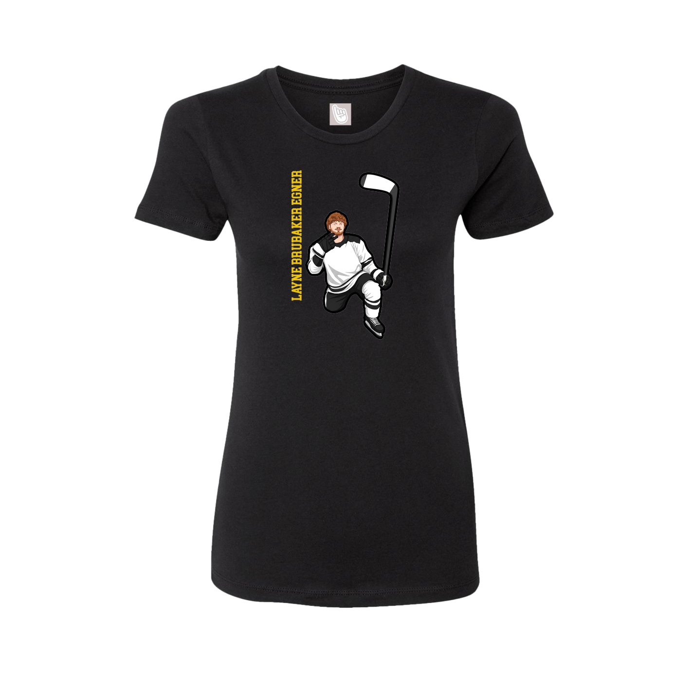 Fitted Women's Tee — Name Vertical in Black
