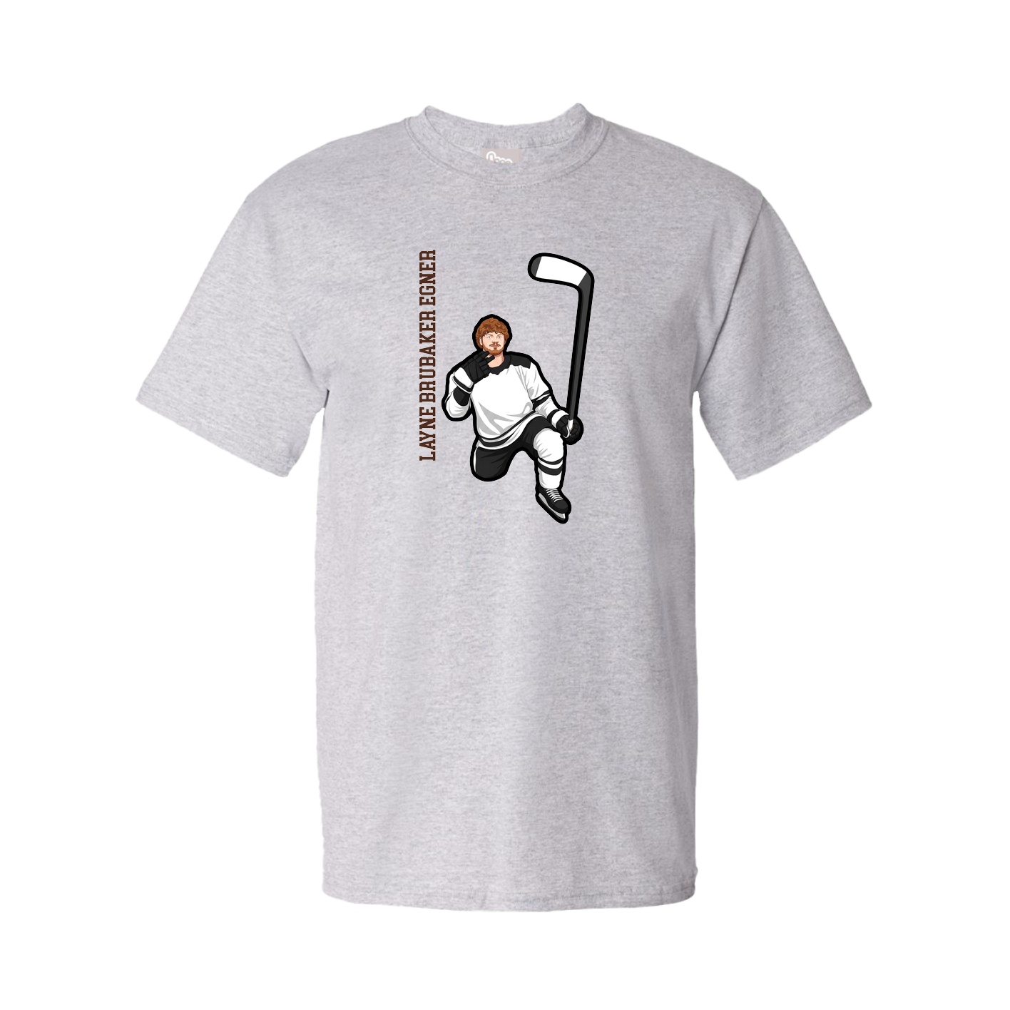 Youth Tee — Name Vertical in Grey