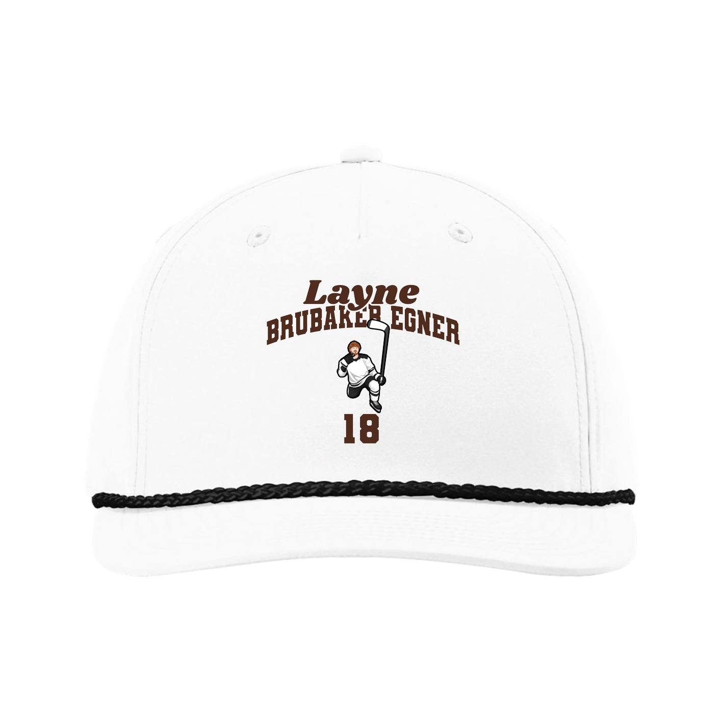 Five-Panel Classic Rope Cap — Signature Arch in White