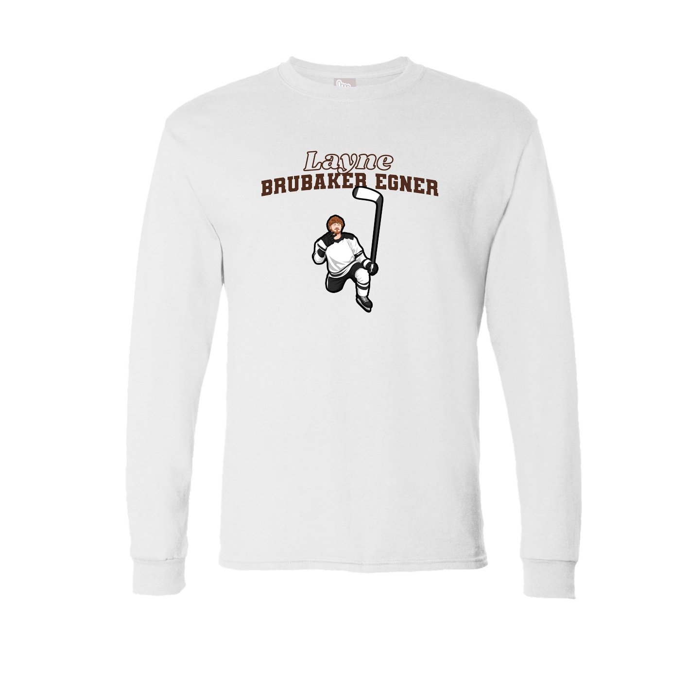 Long Sleeve Tee — Name Arch in White